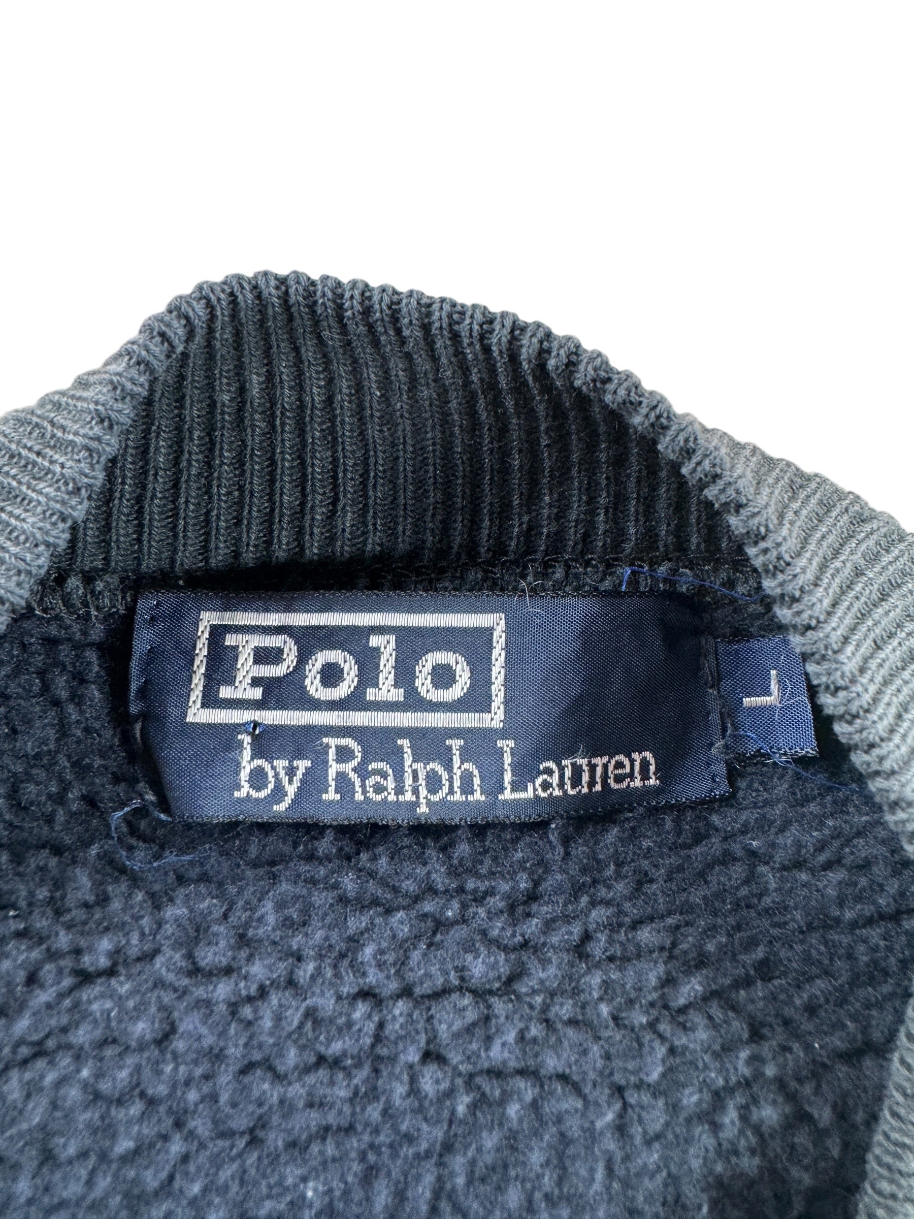 Label on Vintage Polo Bomber Sweatshirt SZ L