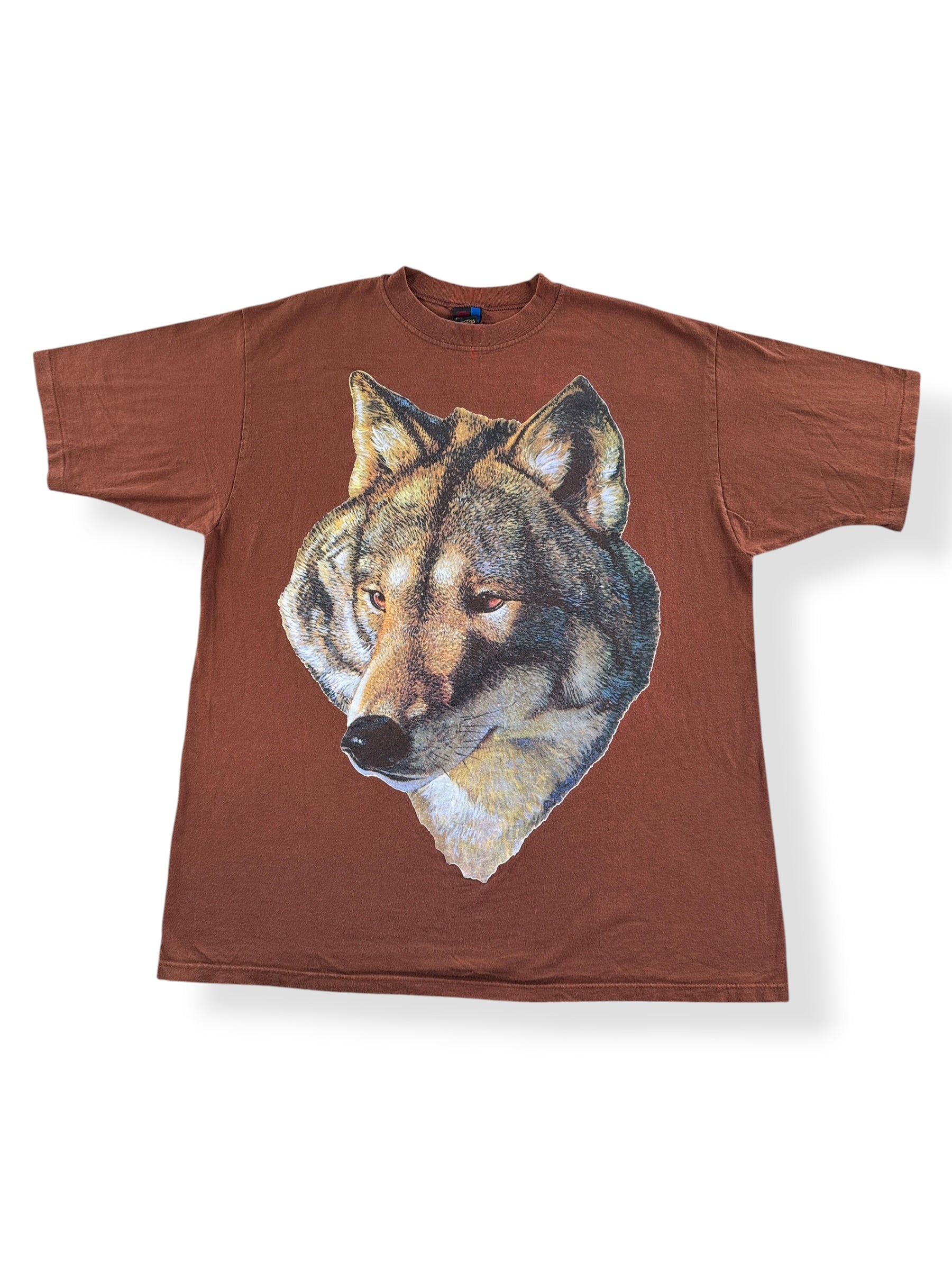 Front of Vintage Brown Wolf Tee