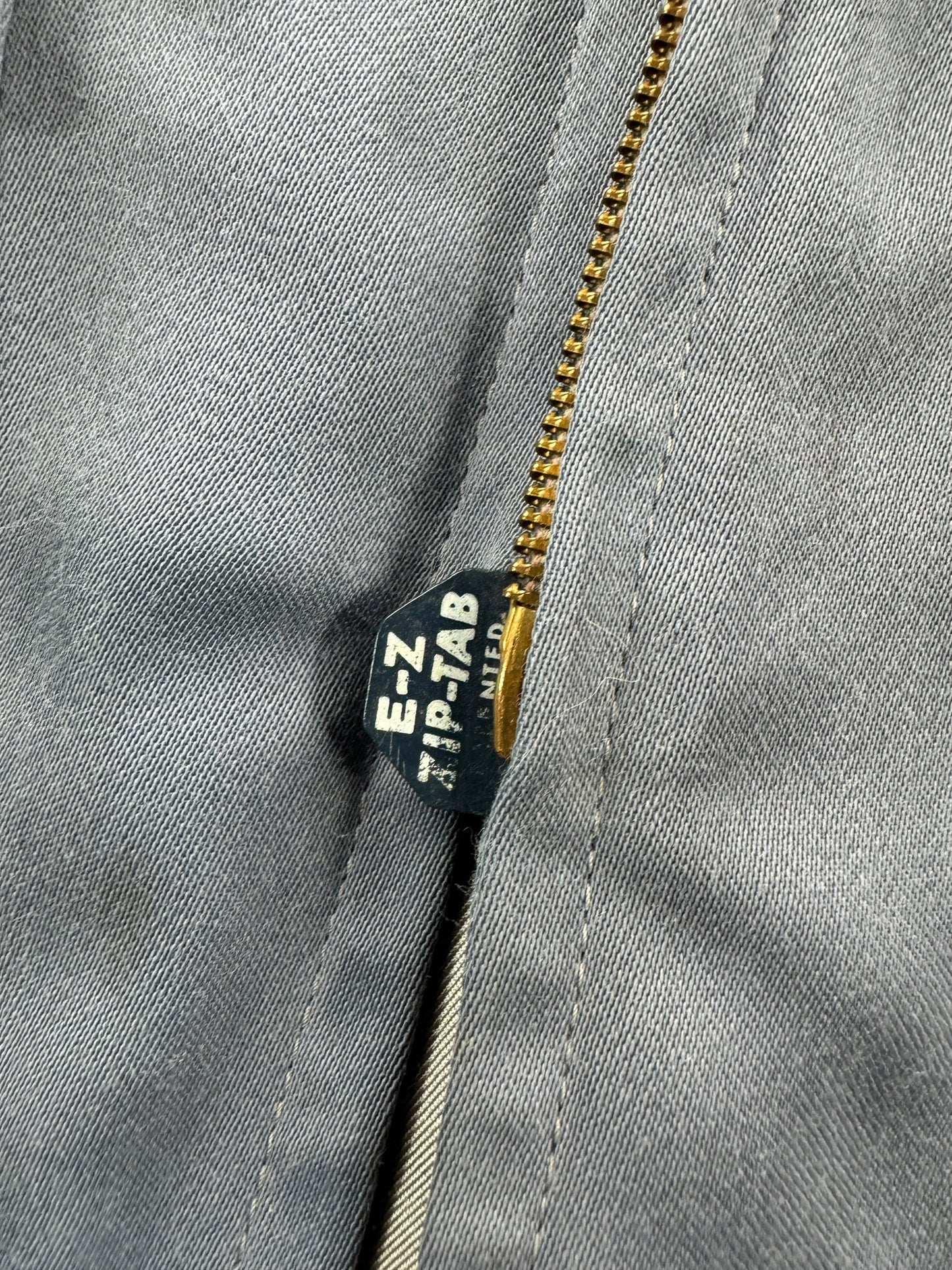 EZ Tab on Zipper on Vintage Weathercrest Gabardine Jacket SZ 38