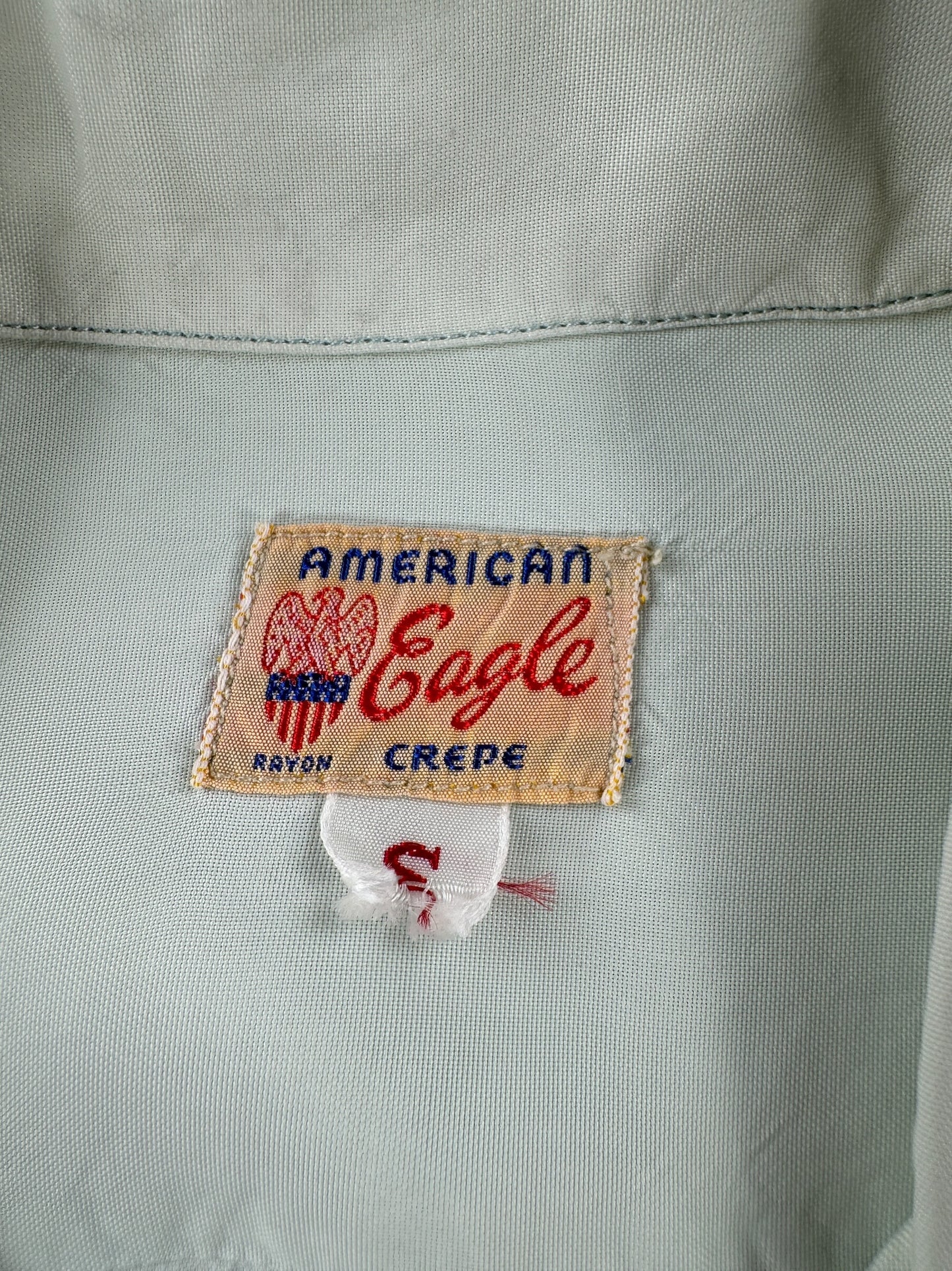 Tag on Vintage American Eagle Crepe Loop Collar Shirt SZ S