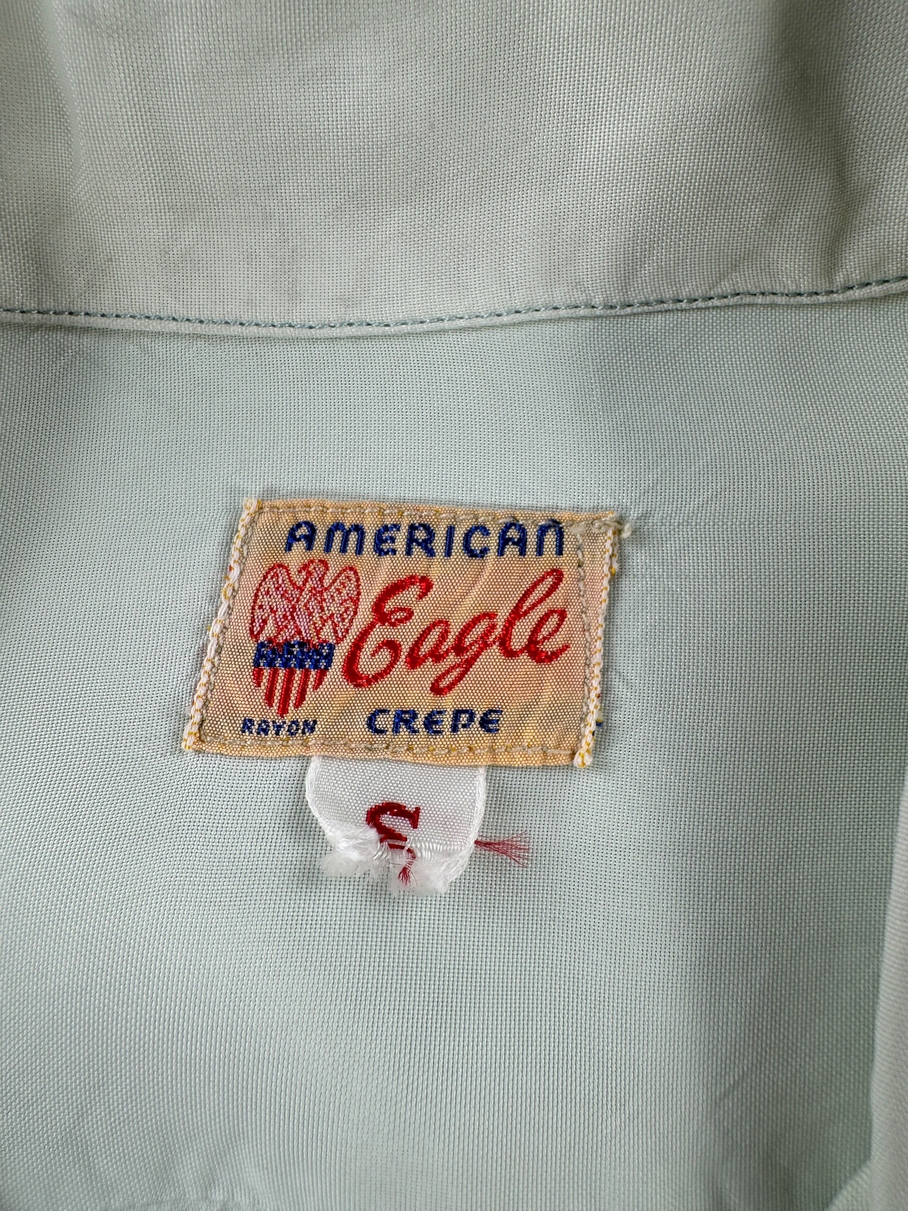 Tag on Vintage American Eagle Crepe Loop Collar Shirt SZ S