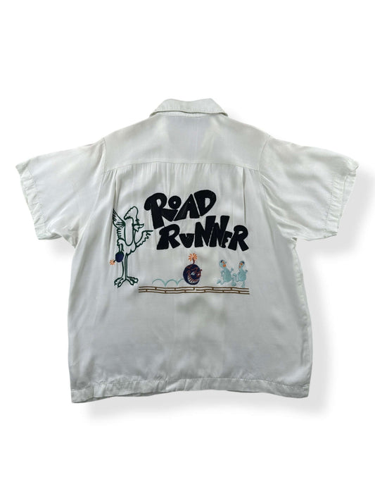 Back of Vintage Rayon Chainstitched Roadrunner Bowling Shirt SZ S