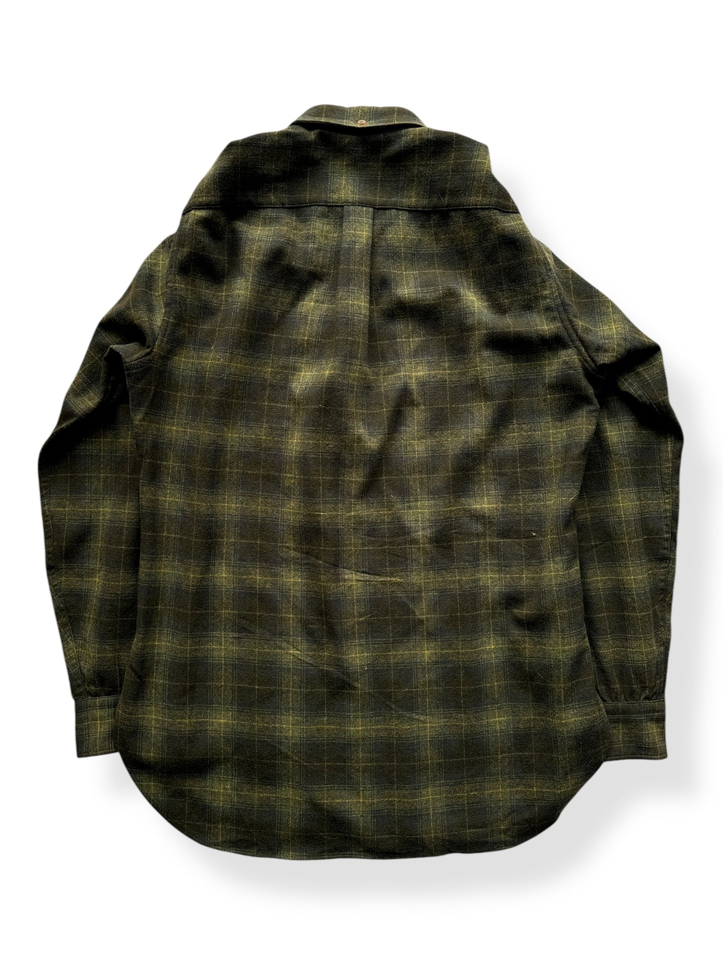 Back of 50s Era Green Plaid Pendleton Flannel SZ M