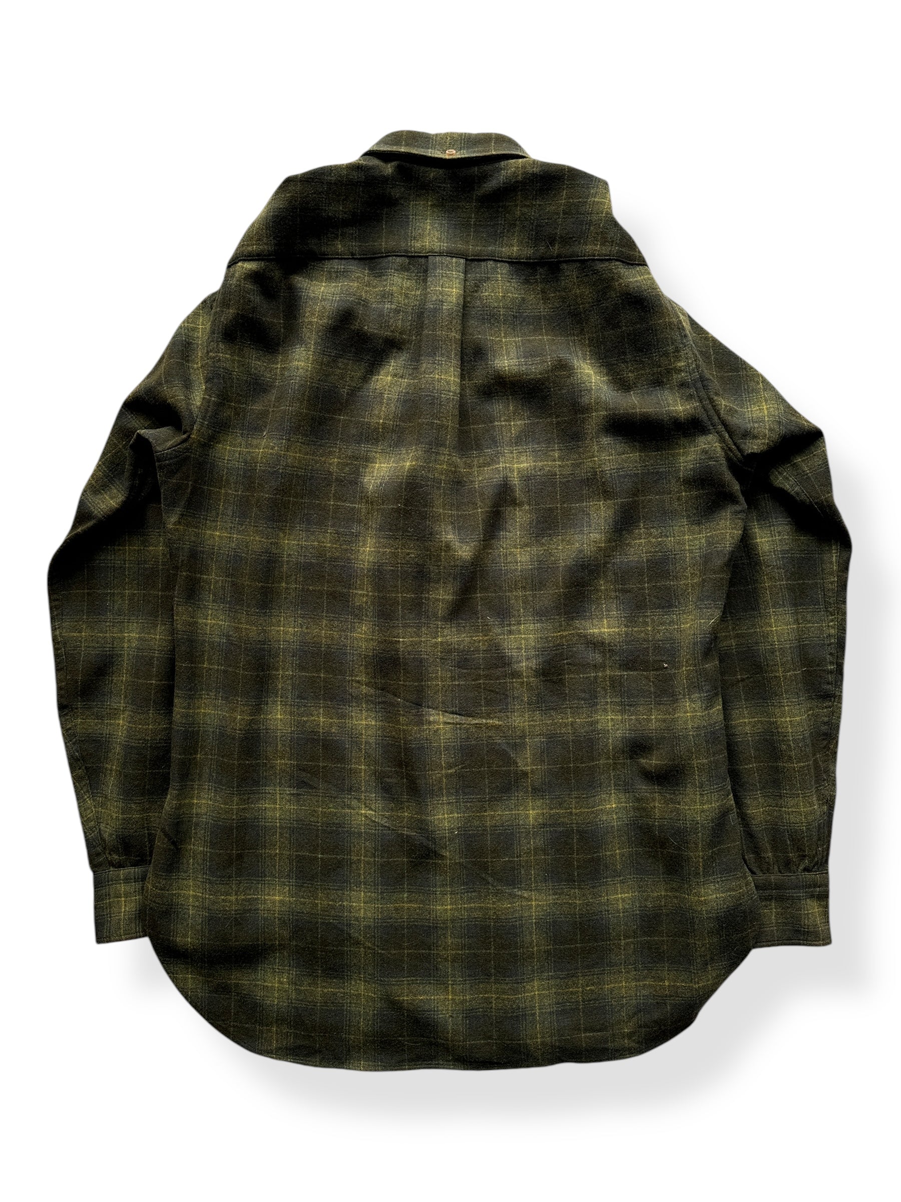 Back of 50s Era Green Plaid Pendleton Flannel SZ M