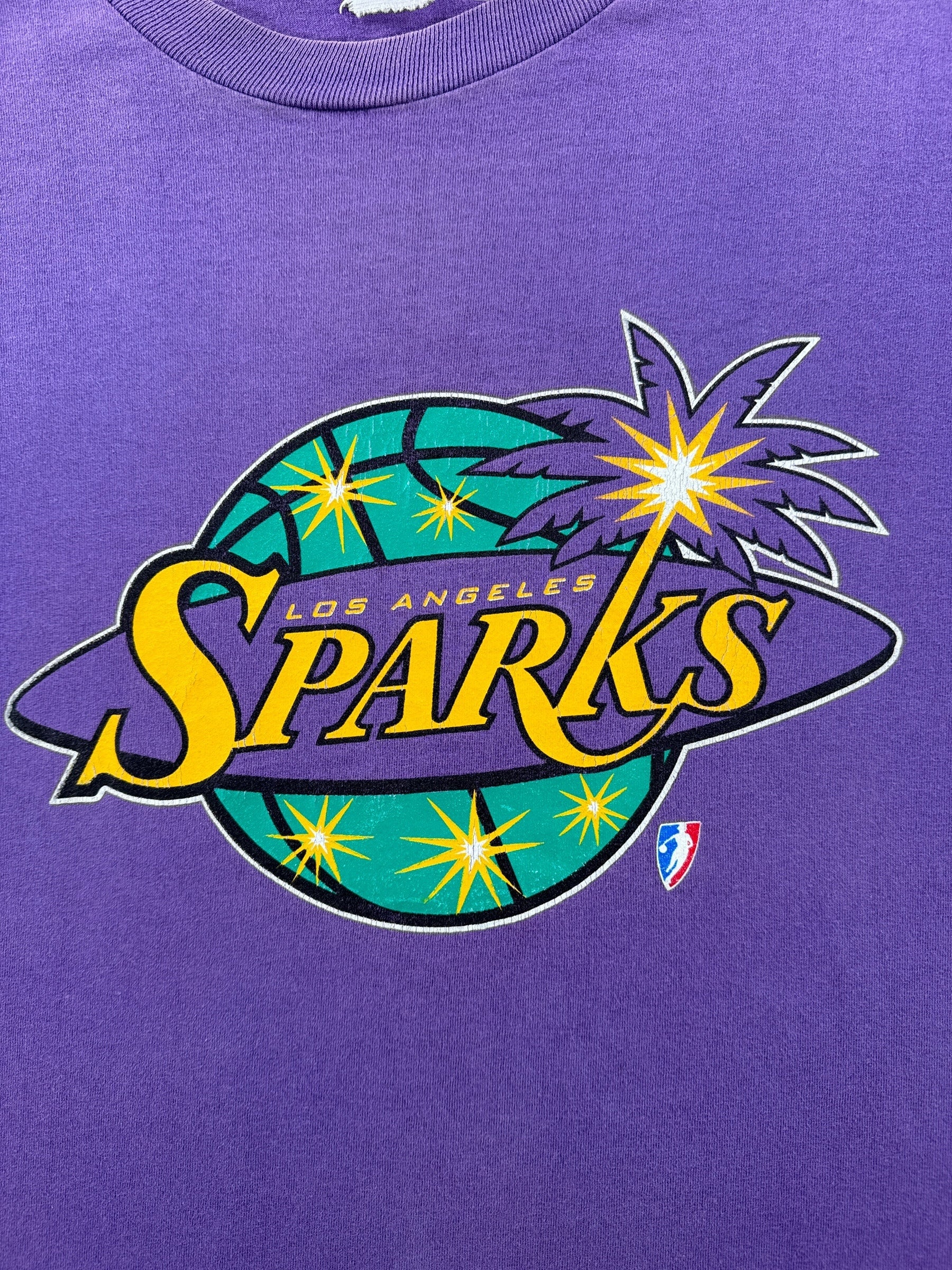 Graphic on Vintage LA Sparks WNBA Tee SZ L