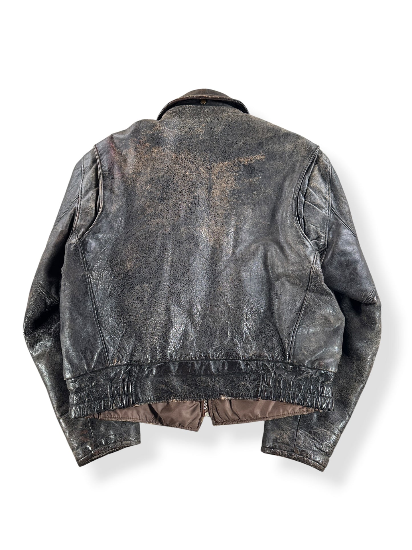 Back of Vintage 60s Leather Jacket SZ L