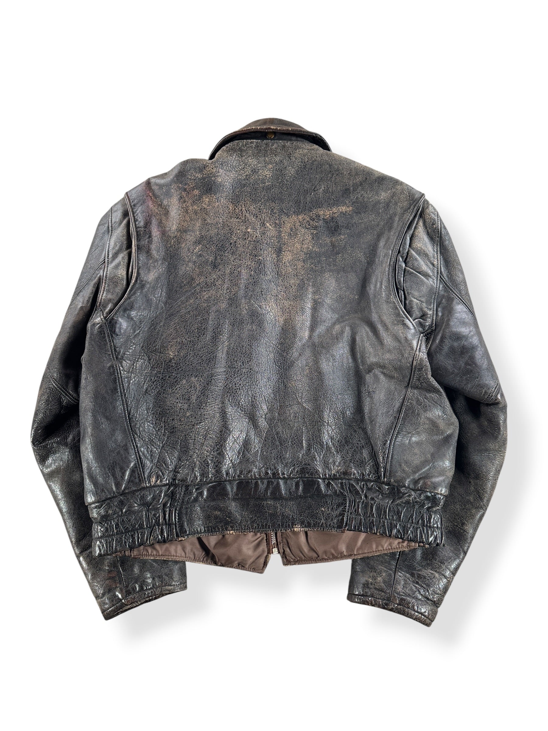 Back of Vintage 60s Leather Jacket SZ L