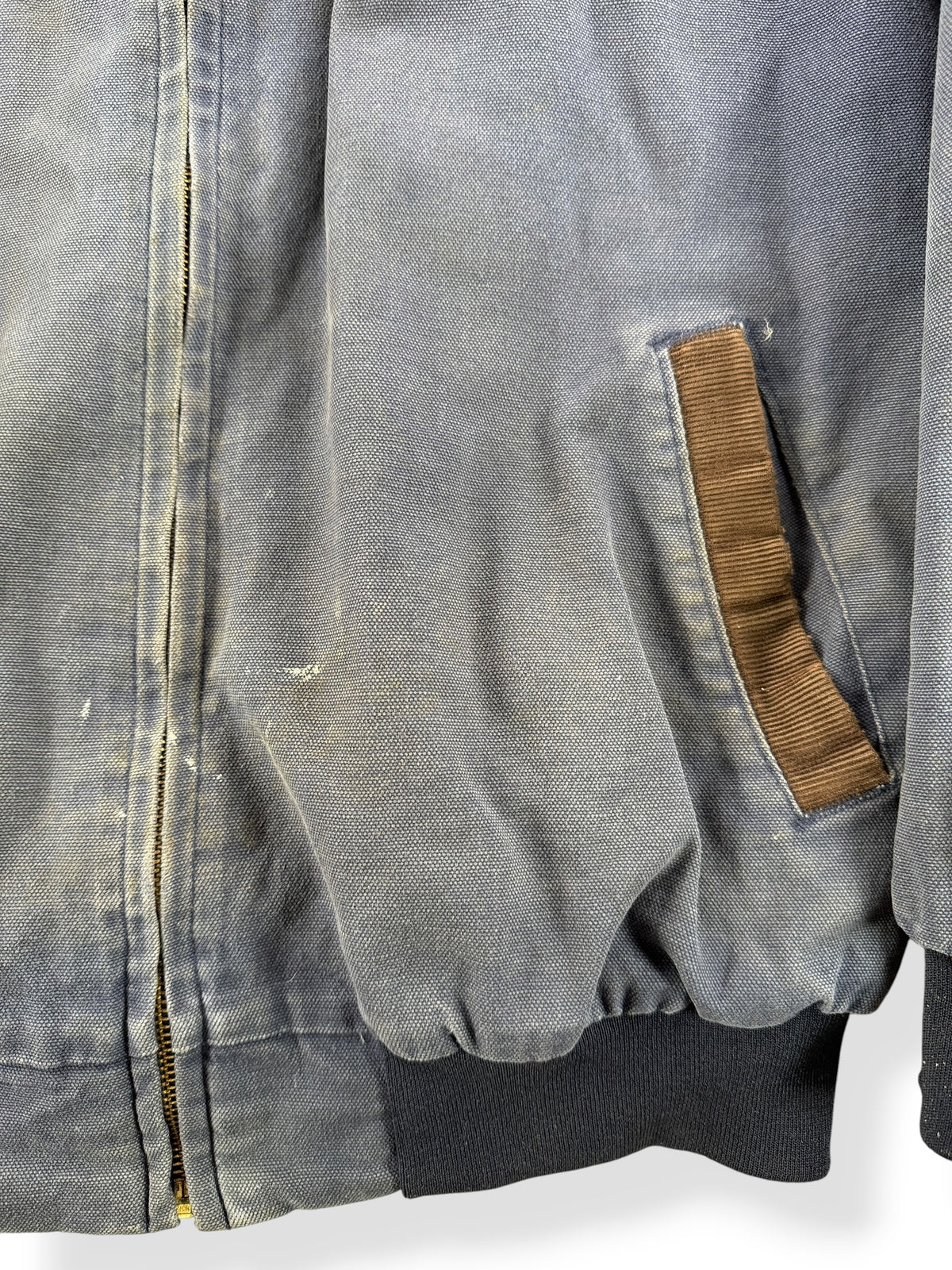 Paint on front of Vintage Holloway Navy Work Jacket SZ L