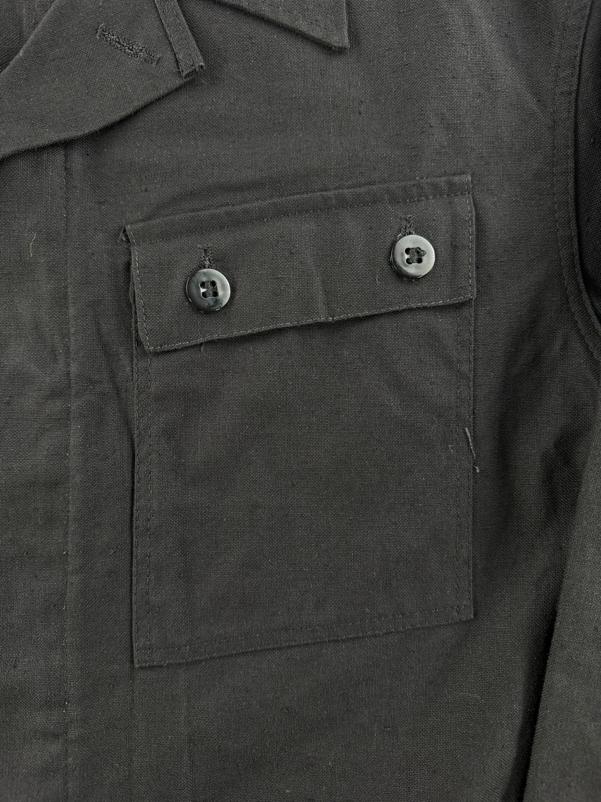 Pocket on Vintage Black Euro Military Top SZ M