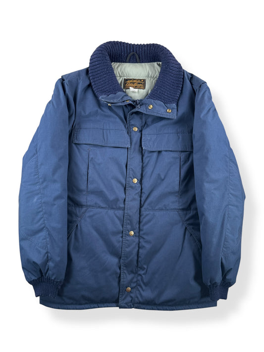 Front of Vintage Navy Blue Eddie Bauer Down Coat SZ L