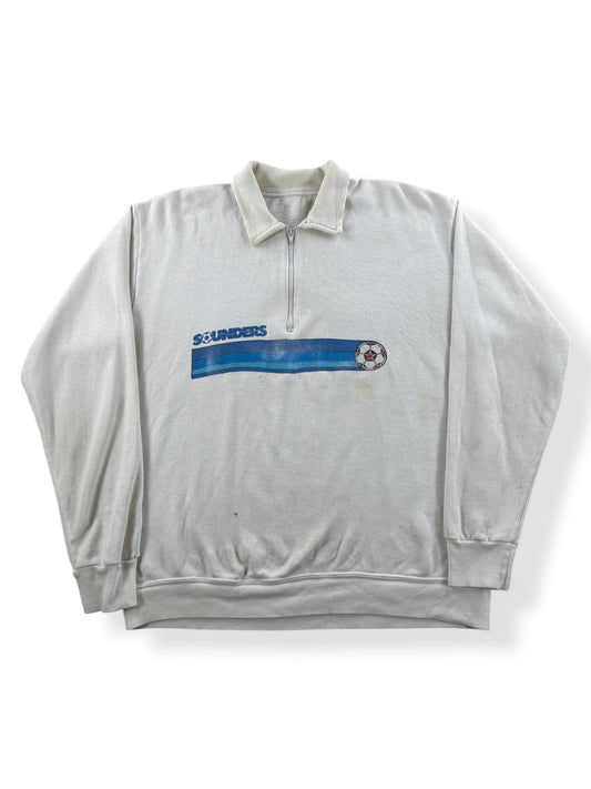 Front of Vintage 80s Seattle Sounders 1/4 Zip Sweatshirt SZ M