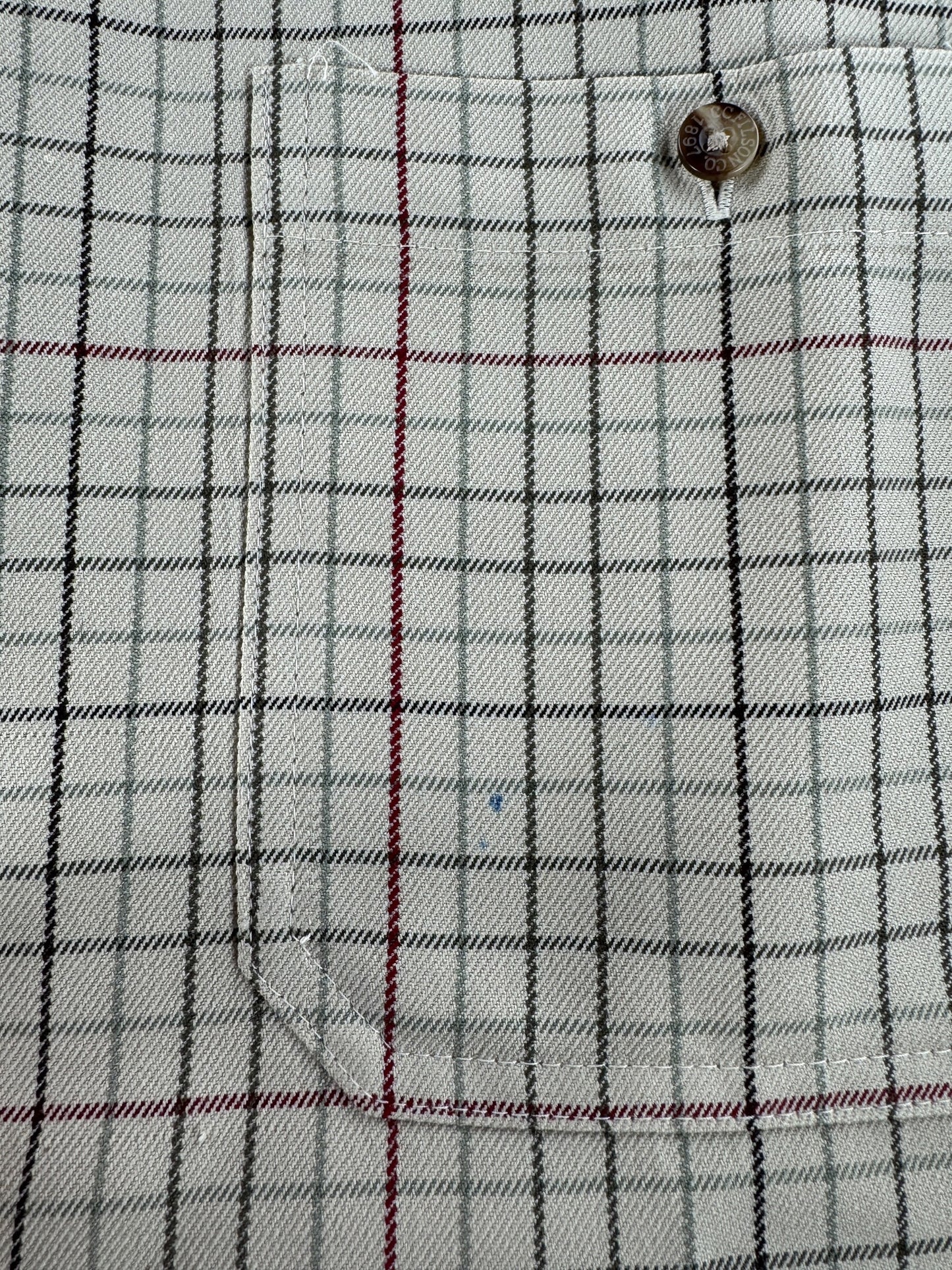 Ink Stain on Filson Plaid Wool Shirt SZ L