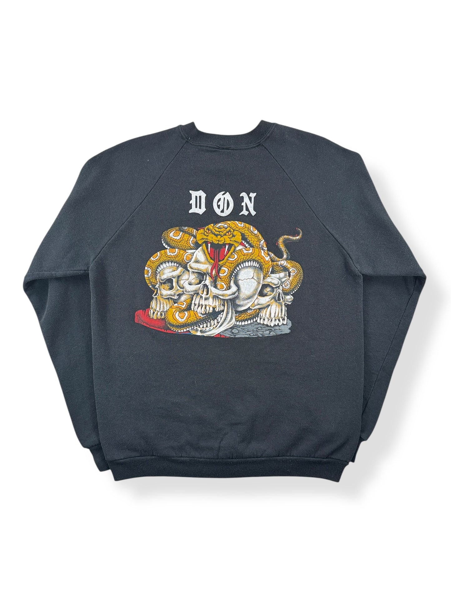 Back of Vintage Jerzees Don Snakes & Skull Crewneck SZ L (Fits S)