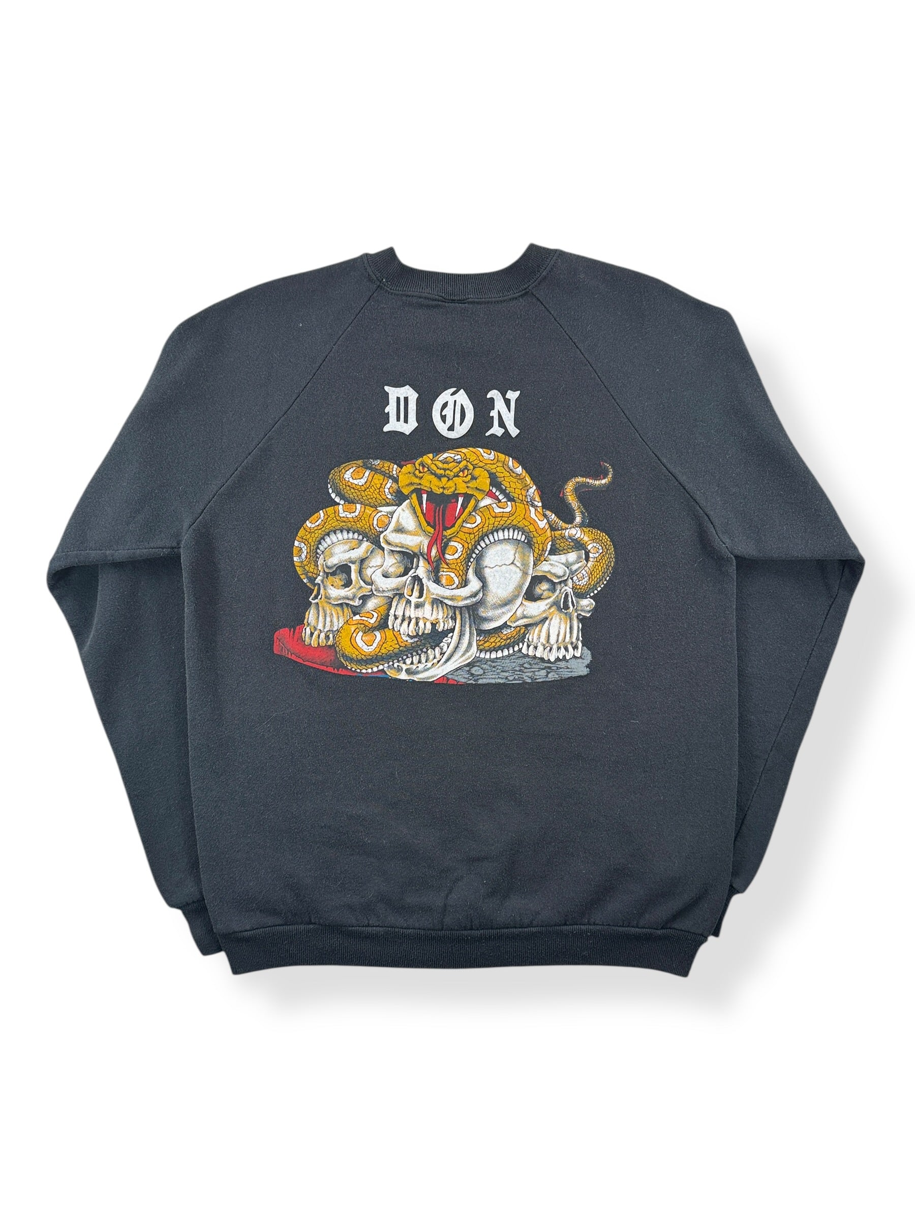 Back of Vintage Jerzees Don Snakes & Skull Crewneck SZ L (Fits S)