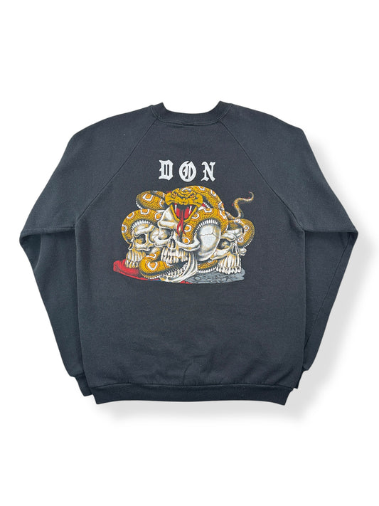 Back of Vintage Jerzees Don Snakes & Skull Crewneck SZ L (Fits S)