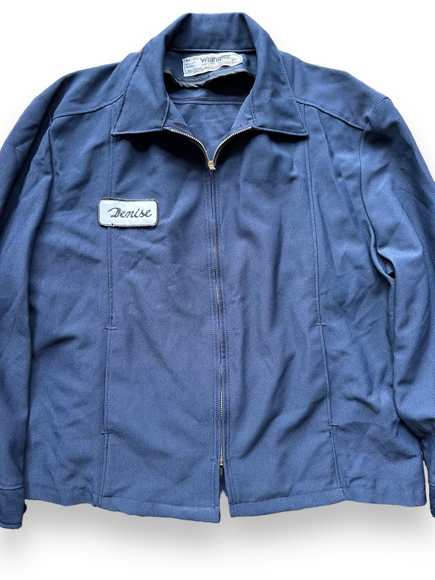 Front Detail on Vintage Wrangler Gas Station Jacket SZ 46 | Vintage Workwear Jacket Seattle | Barn Owl Vintage Goods