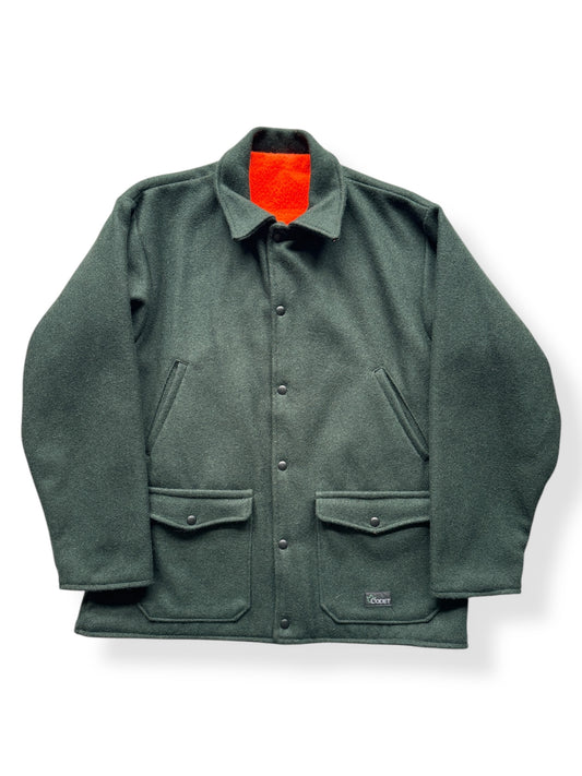 Front of Codet Green Wool Hunting Jacket SZ XL