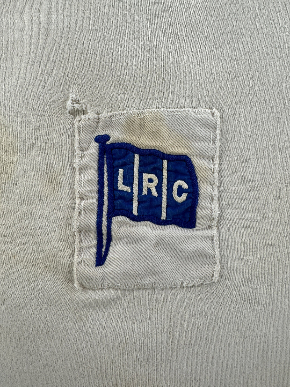 LRC patch on front of Vintage 40s Distressed Rowing Tank Top SZ M