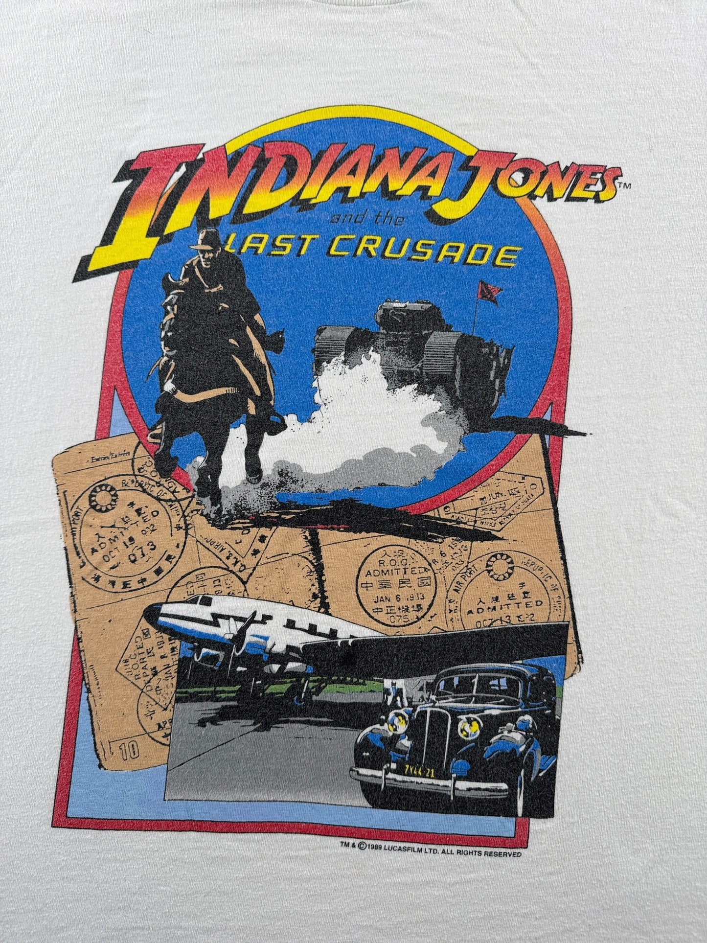 Graphic of Vintage Indiana Jones Last Crusade Tee SZ L (Fits M)