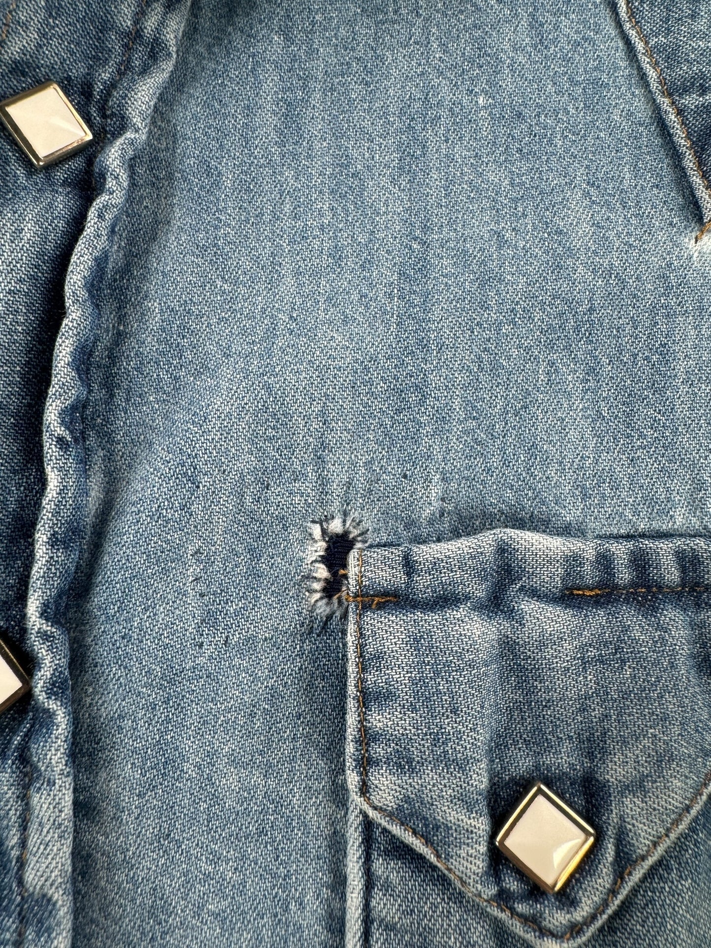 Repair on Vintage Rockmount Western Wear Denim Shirt SZ XL