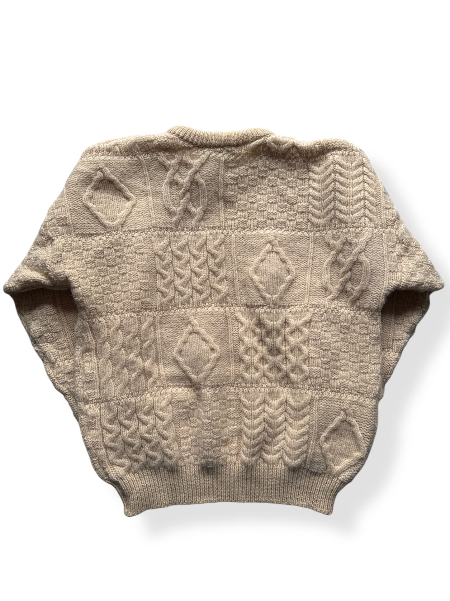 Back of Blarney Woolen Mills Fisherman Sweater SZ M