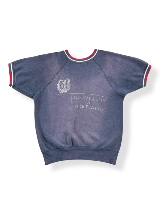 Front of Vintage University of Portland Short Sleeve Sweatshirt SZ S