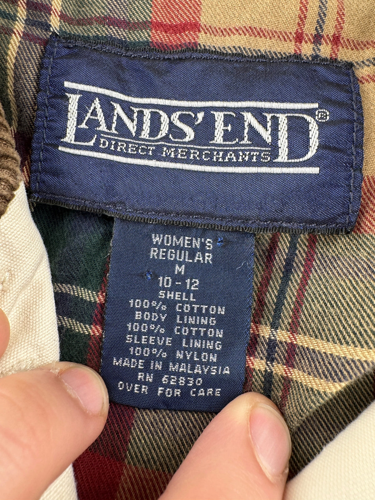 Tags on Vintage Land's End Barn Coat SZ M
