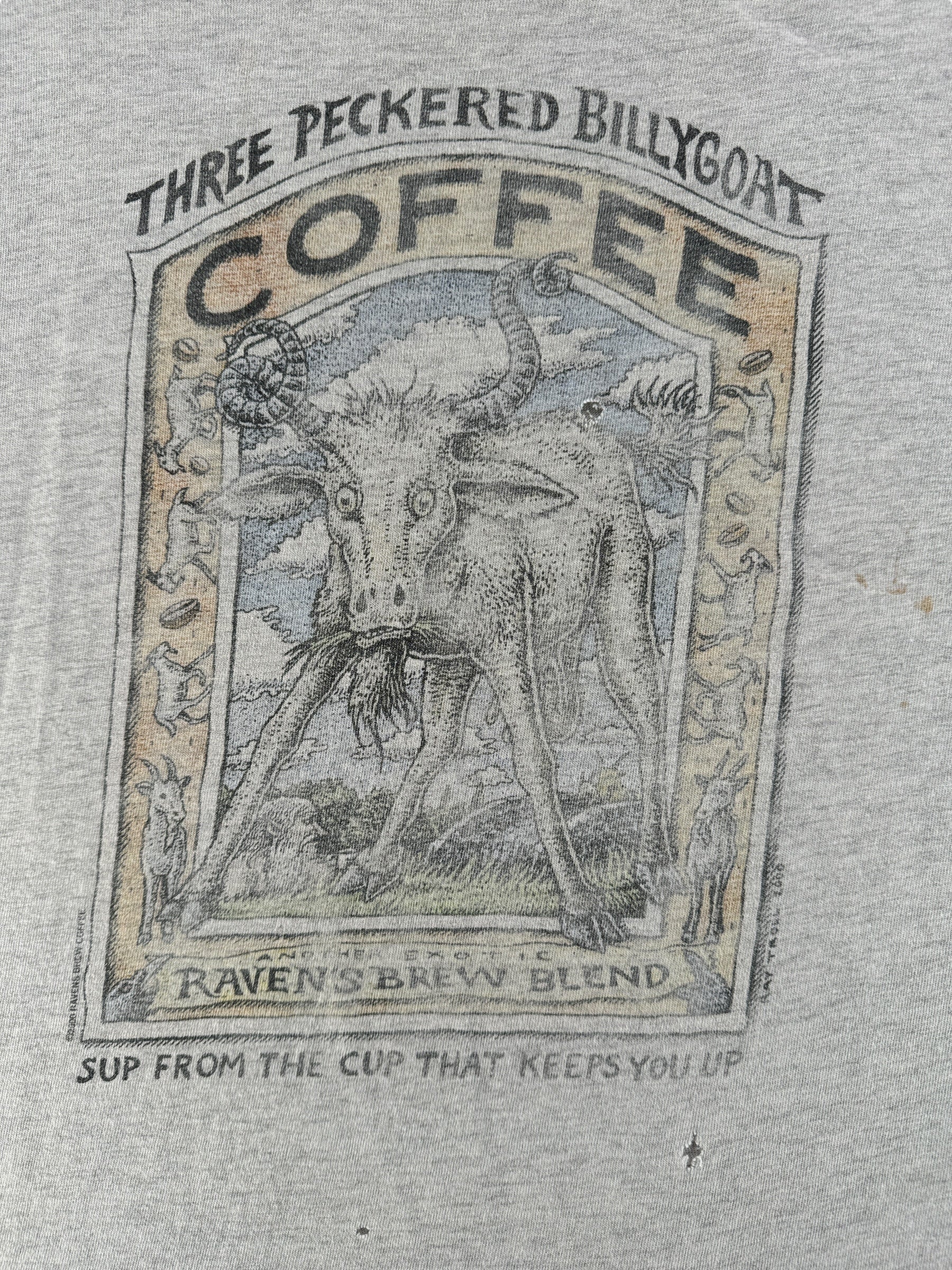 Front Graphic of Vintage Ray Troll Ravens Brew Blend Coffee Tee SZ XXL