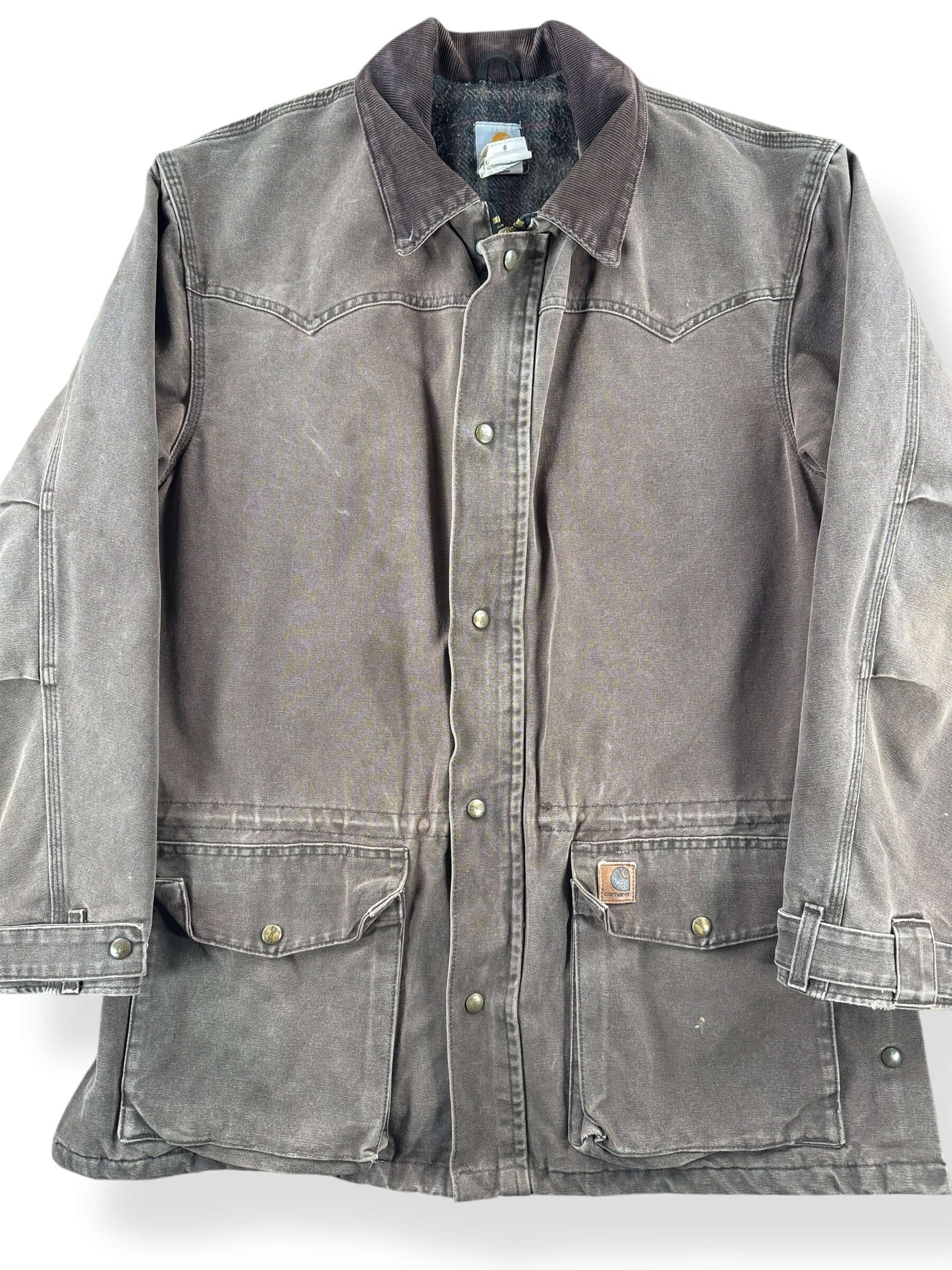 Front Close Up of Made in Mexico Carhartt Work Jacket SZ L