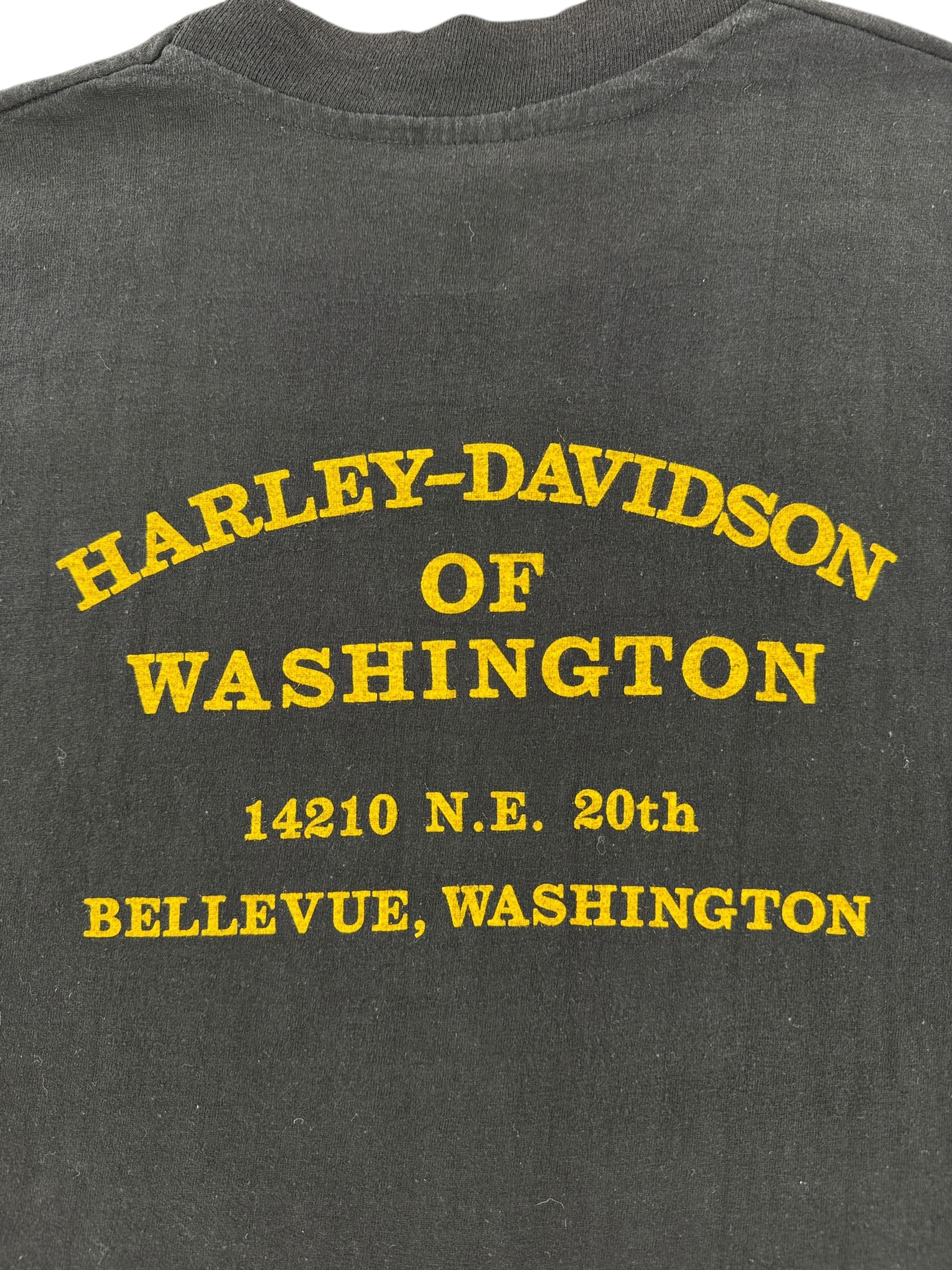 Back Graphic of Vintage Harley Davidson Legends Tee Yellow SZ XL (Fits L)