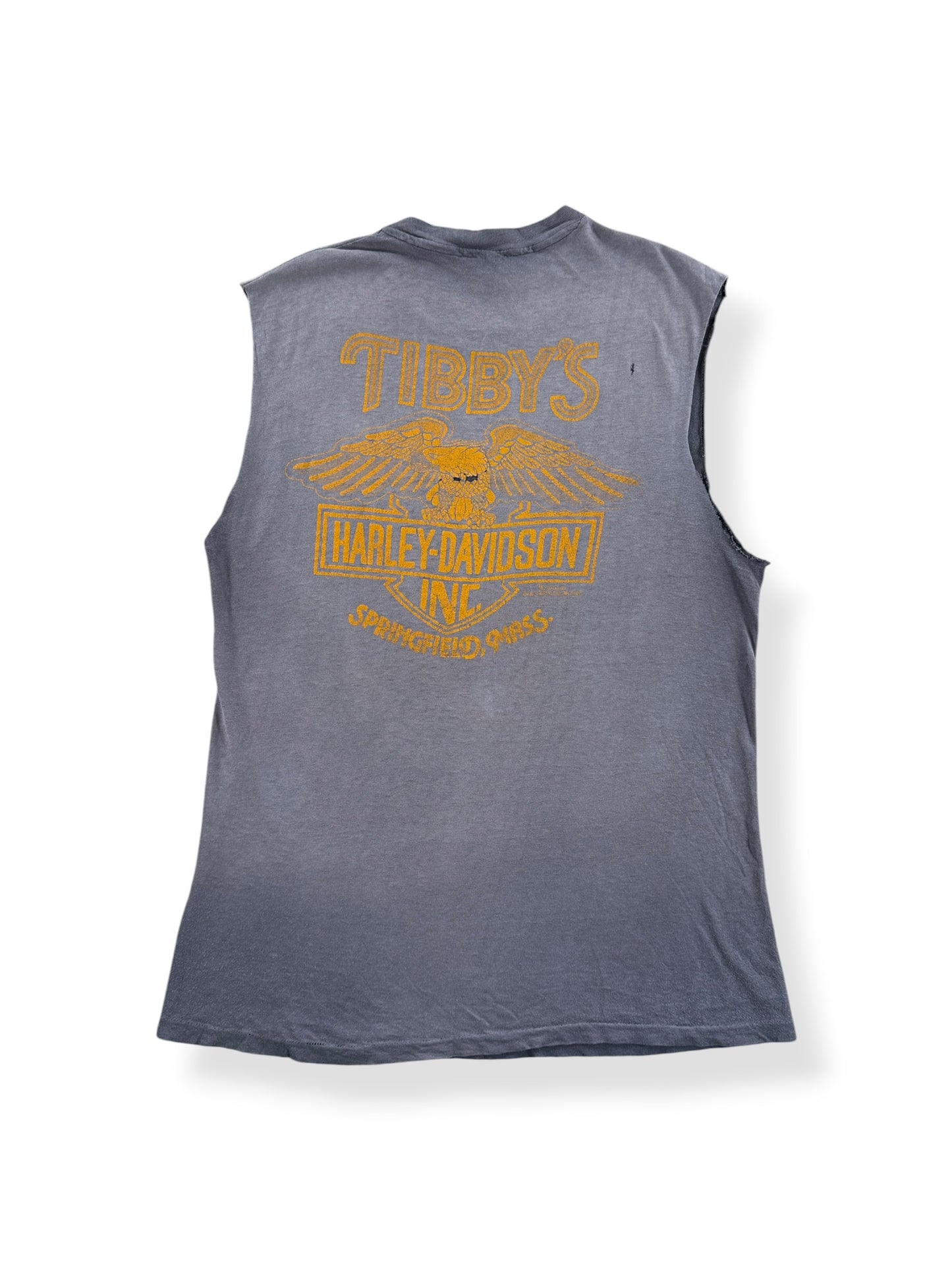 Back of Vintage 70's/80's Harley Fader Cutoff Tee SZ M