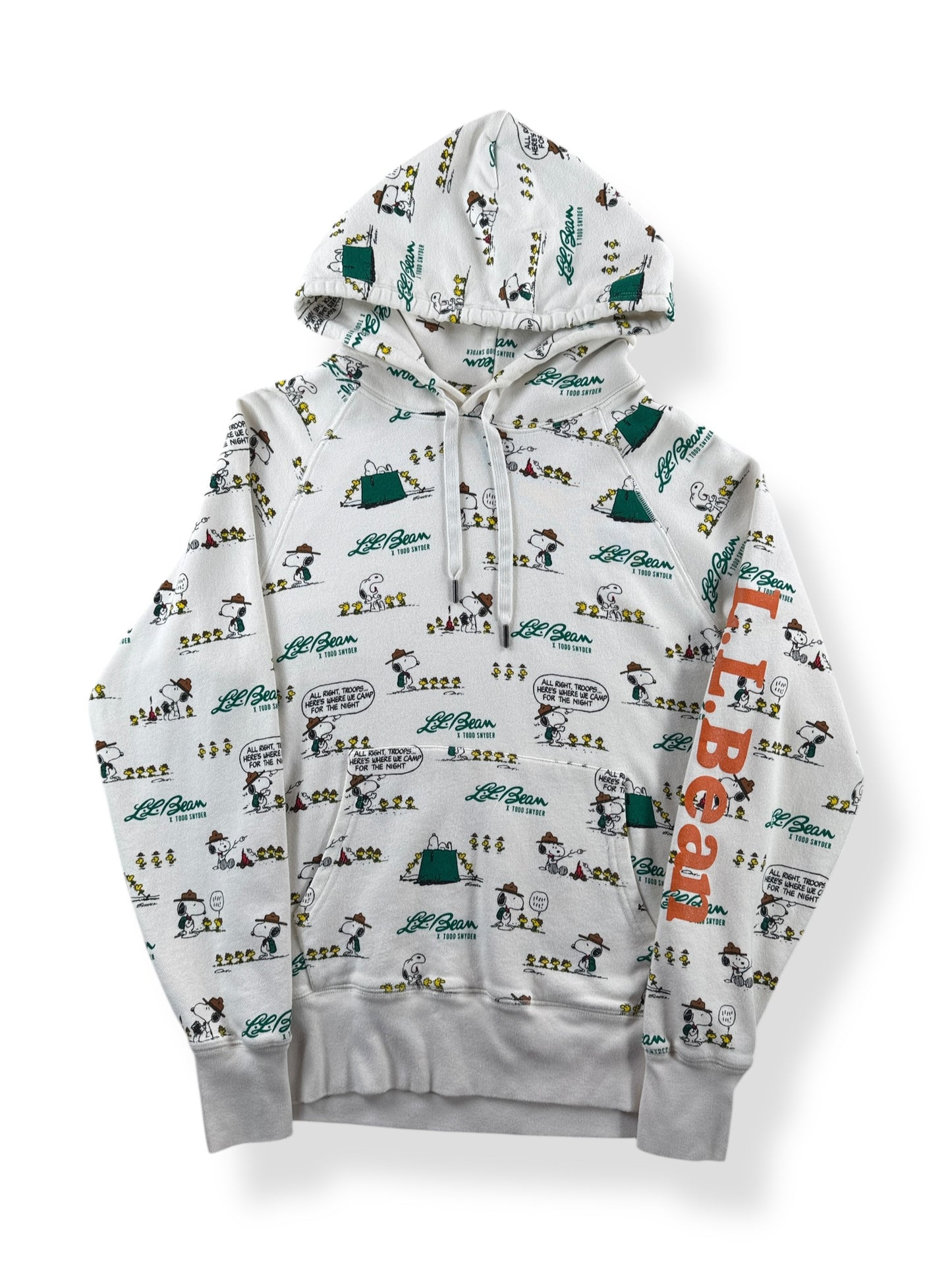 Front of Repro LL Bean x Todd Snyder All Over Print Snoopy Hoodie SZ M