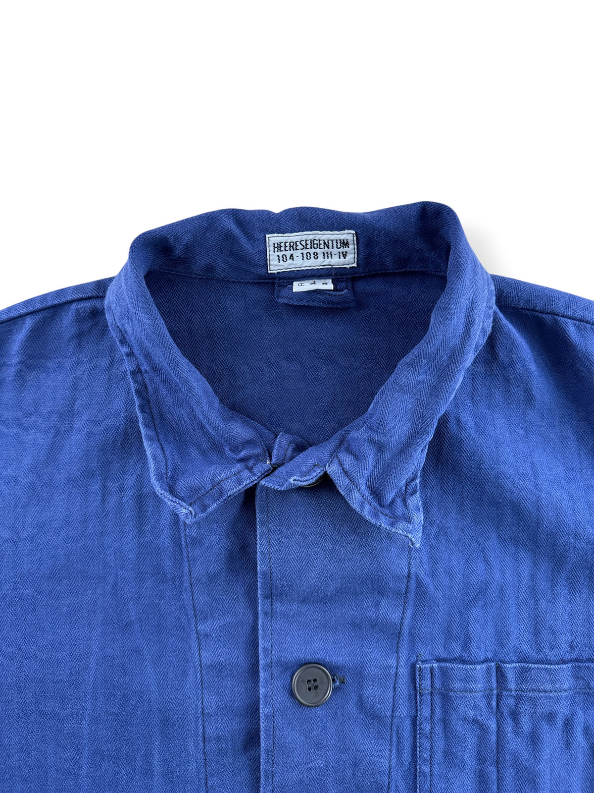 Collar on Vintage HBT French Chore Coat SZ XL
