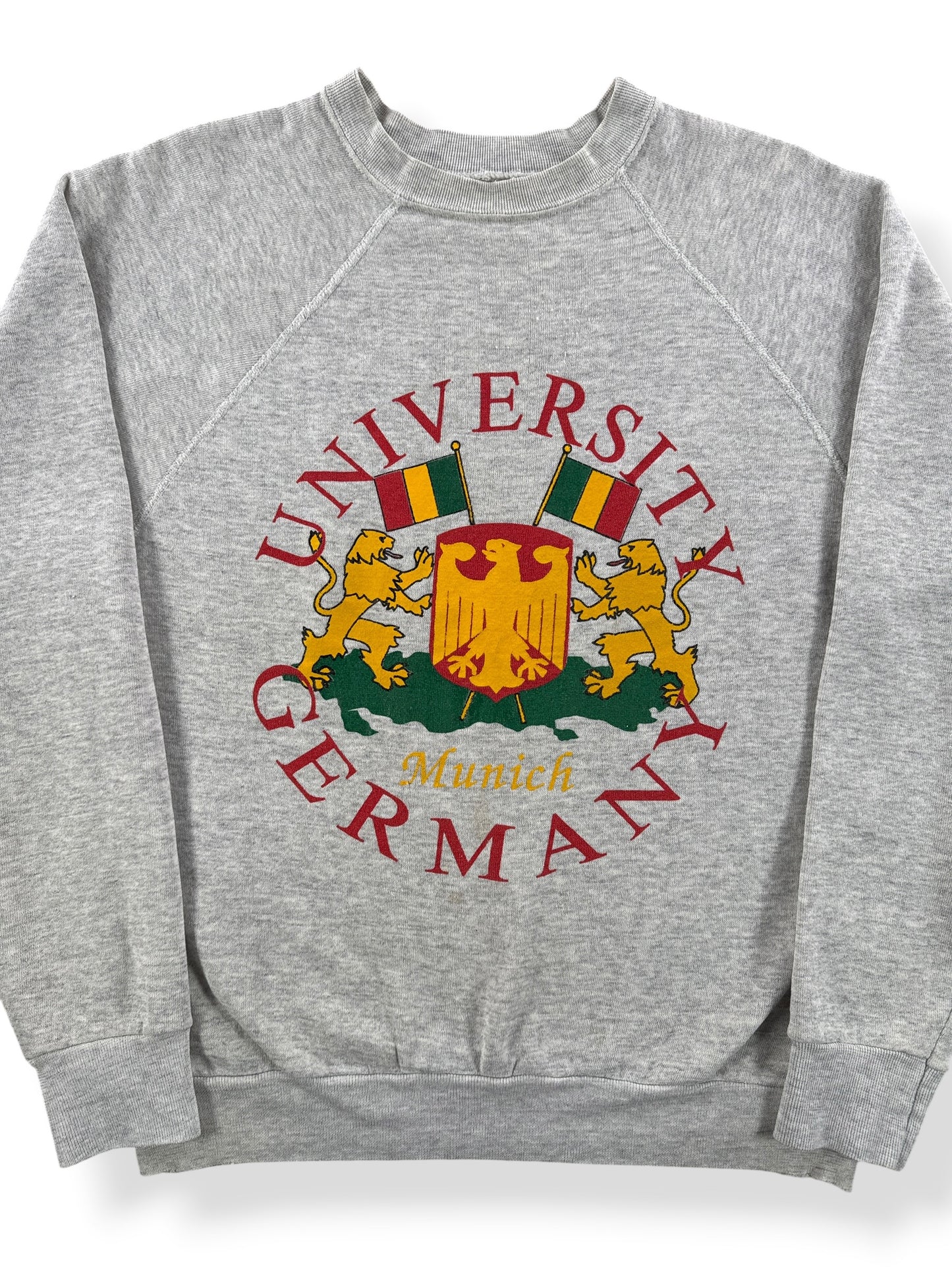 Front Close Up of Vintage University of Germany Munich Crewneck SZ M