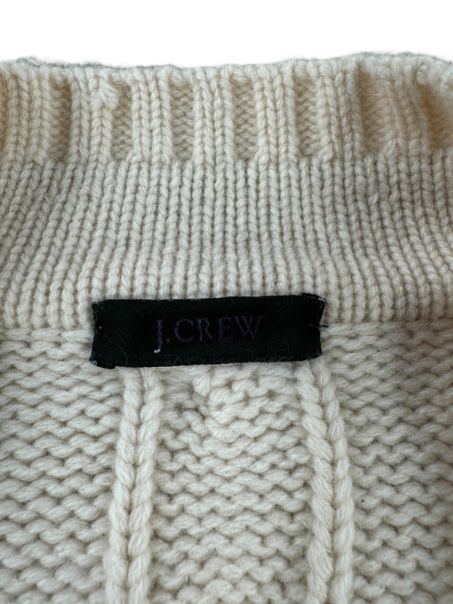 Tag on Vintage J Crew Cream Cashmere Cable Knit Sweater SZ M