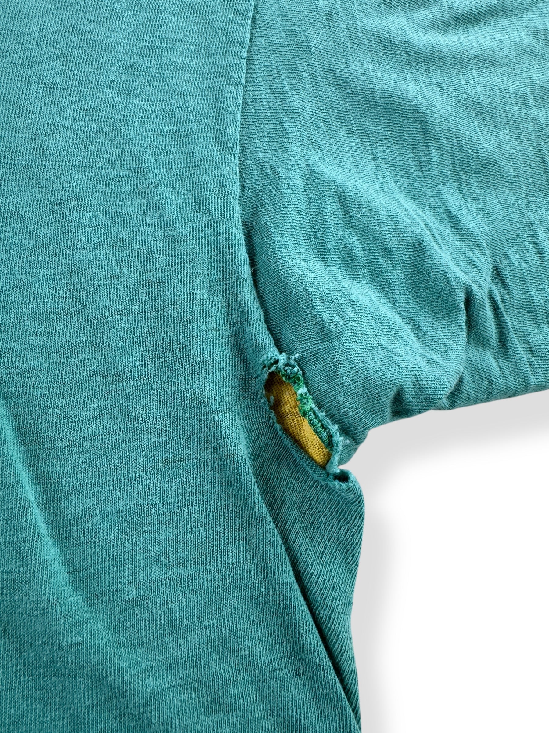 Hole on Vintage 60s Reversible Faded Seattle Summer Camp Tee SZ L