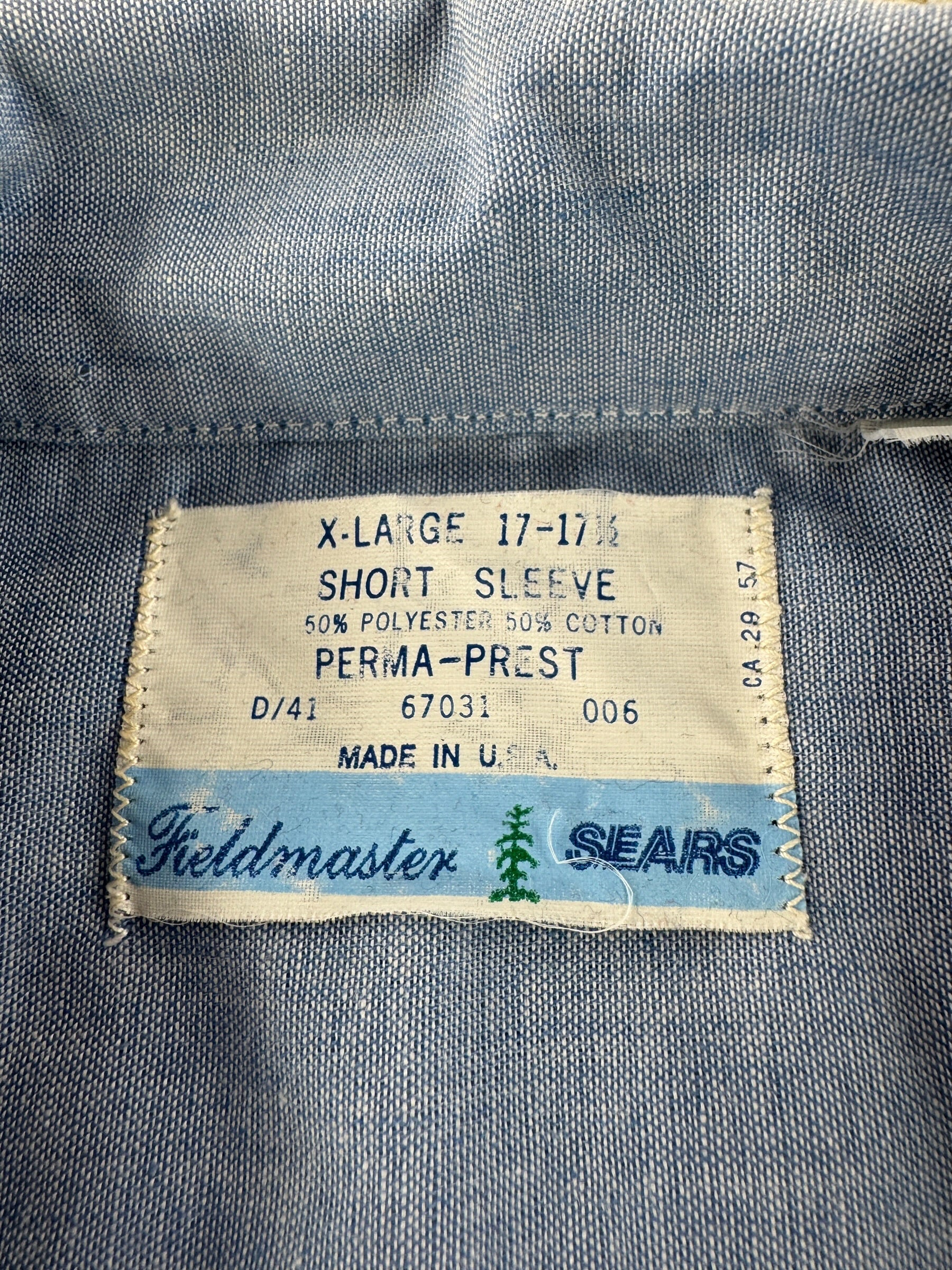 Tag on Vintage Fieldmaster Chambray Shirt SZ XL