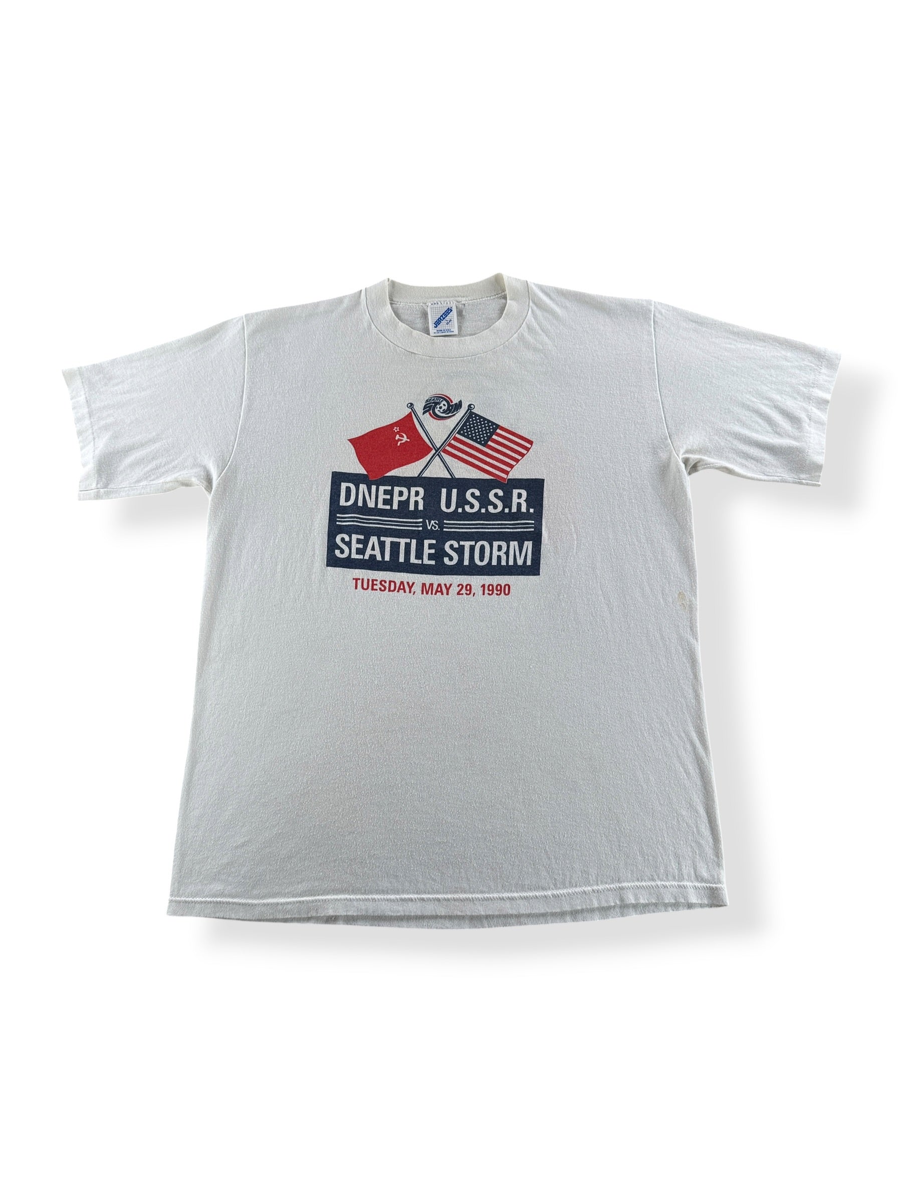 Front of Vintage '90 USSR vs Seattle Storm Tee SZ L (Fits M)