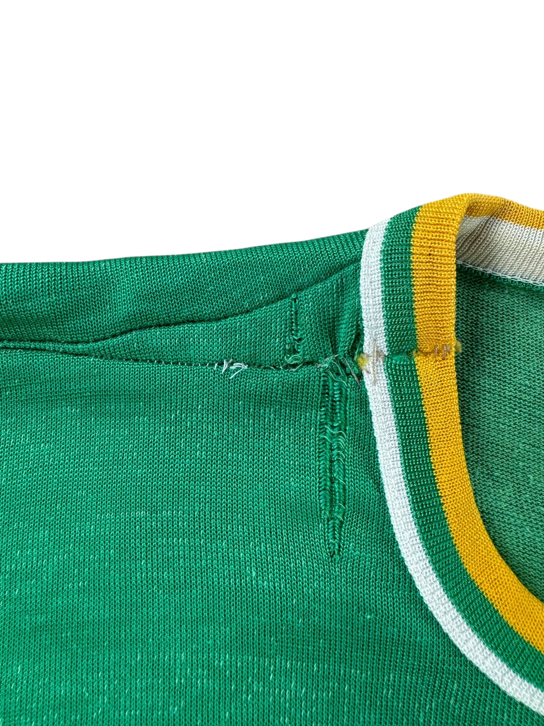 Tear on Vintage Mason Green Frat Durene Jersey SZ L