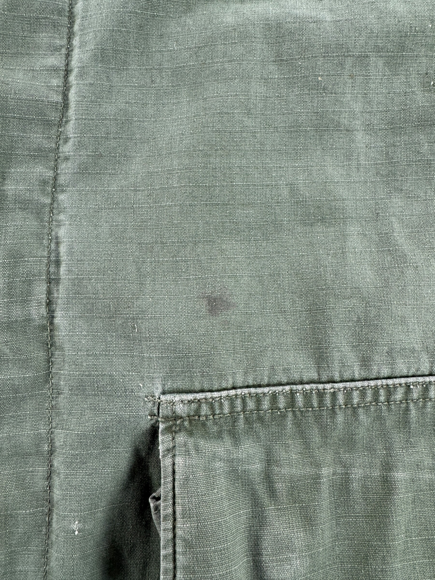 Stain on Vintage Vietnam Era Rip Stop OG107 Short Sleeve Shirt SZ S