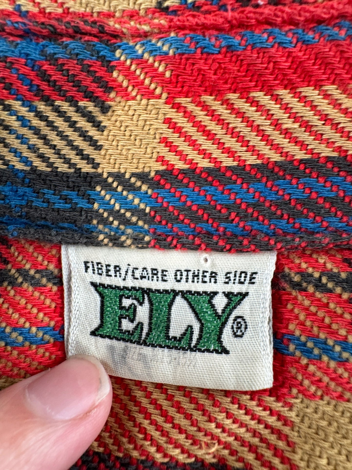 Tag on Vintage Ely Cotton Flannel SZ S/M