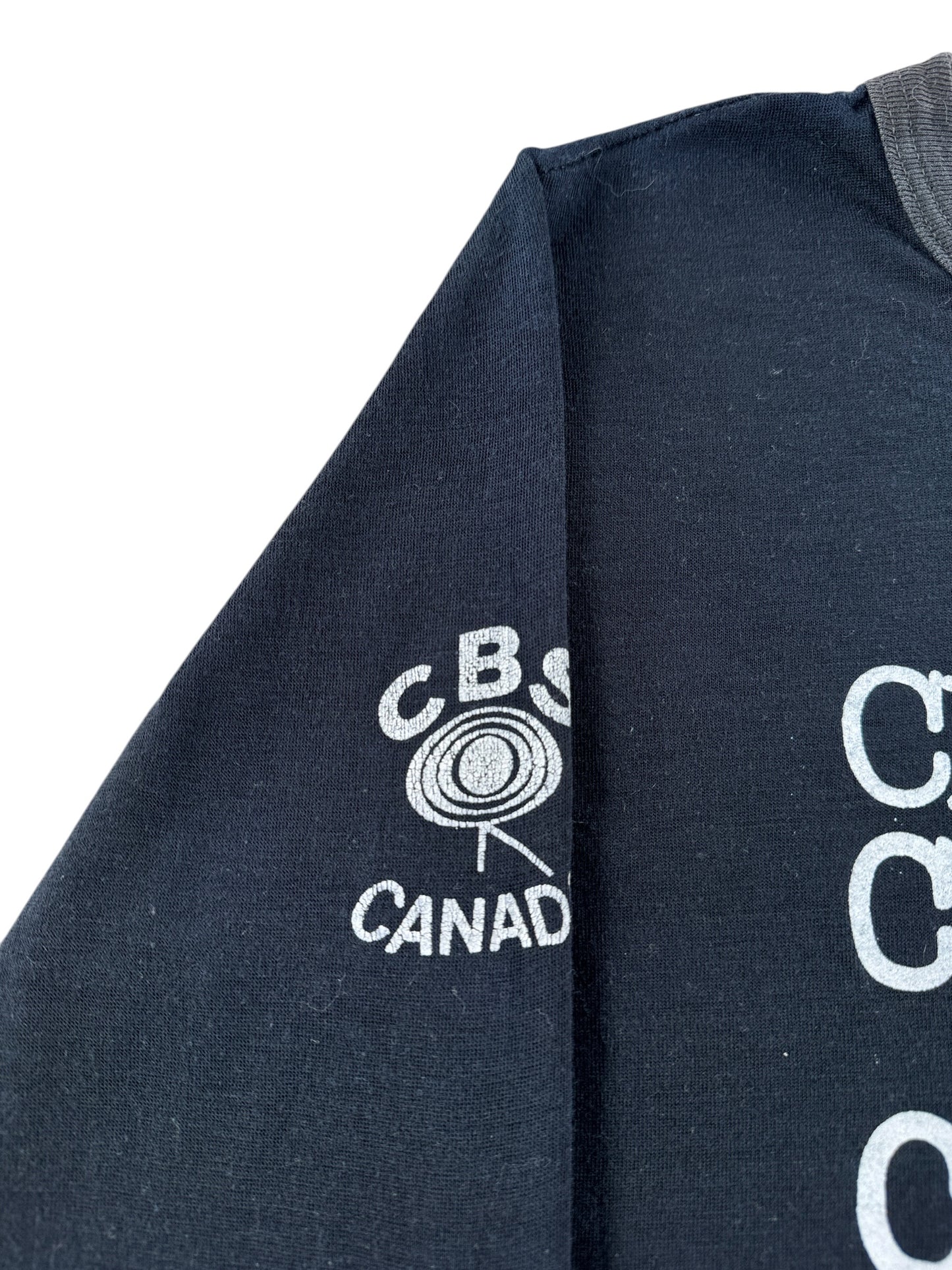 Side graphic on Vintage CBS Canada Cheap Trick LS Tee