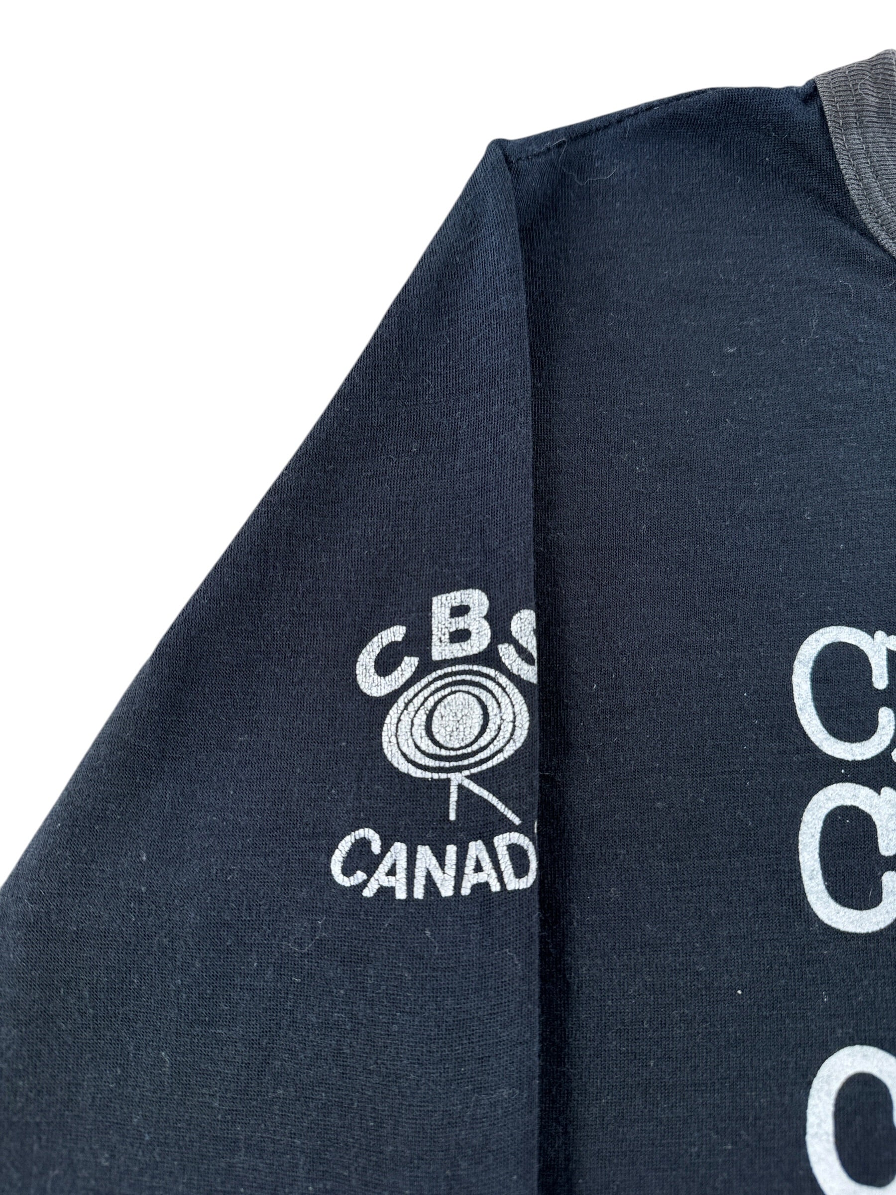 Side graphic on Vintage CBS Canada Cheap Trick LS Tee