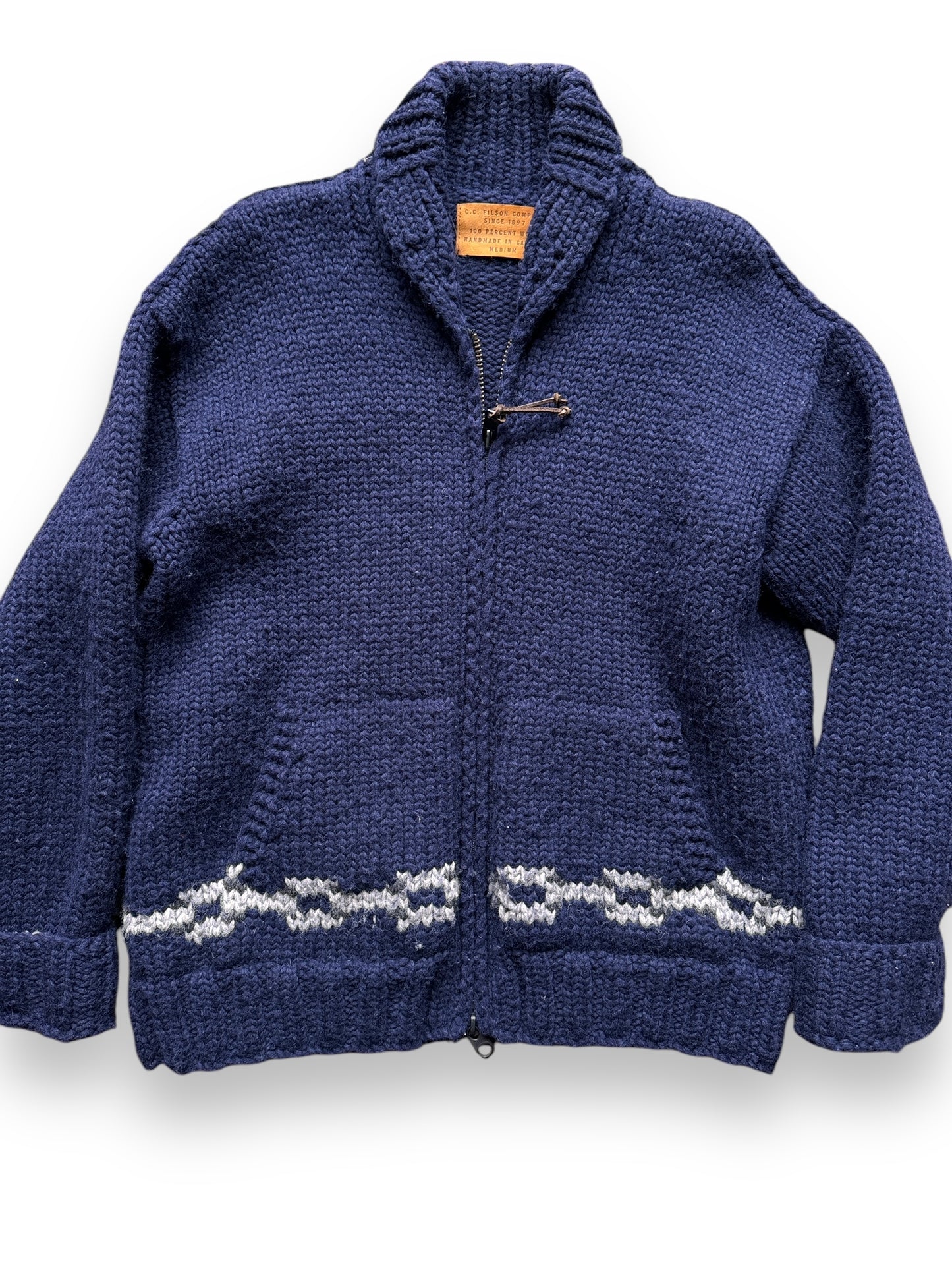 Front Detail of 2021 Filson Cowichan Style Sweater SZ M