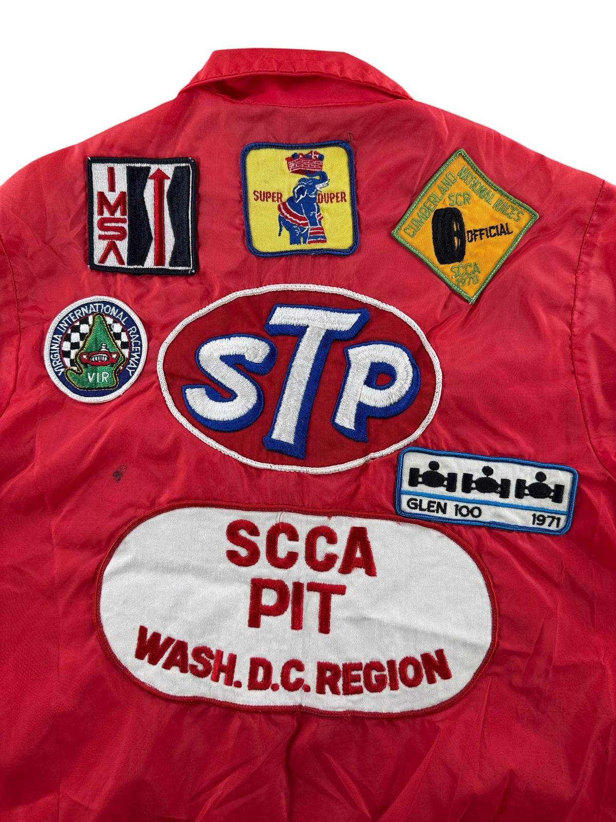 Patches on back of Vintage 60s/70s Racing Patch Windbreaker Jacket SZ S
