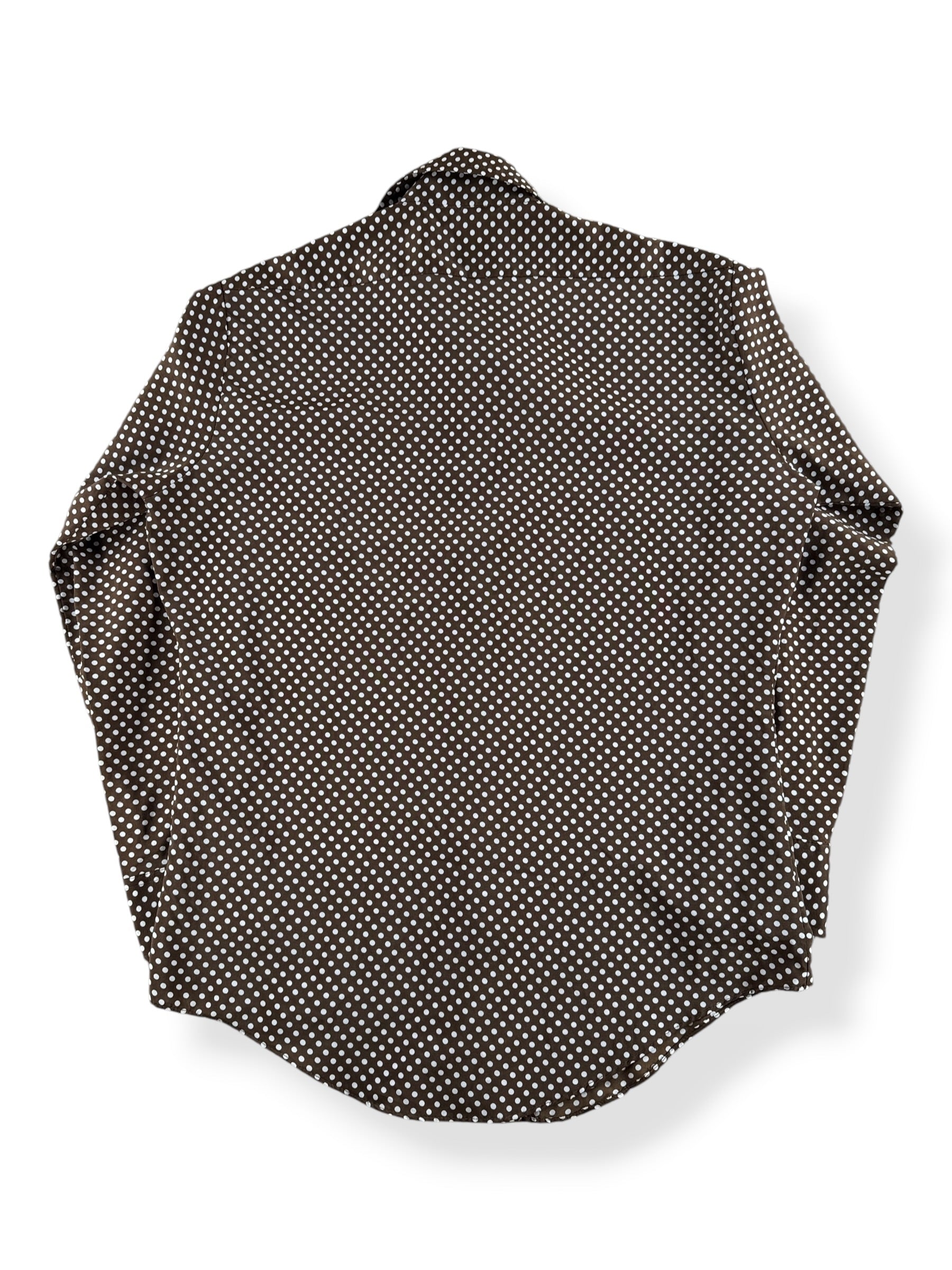 Back of Vintage Kings Road Polka Dot Polyester Shirt SZ L