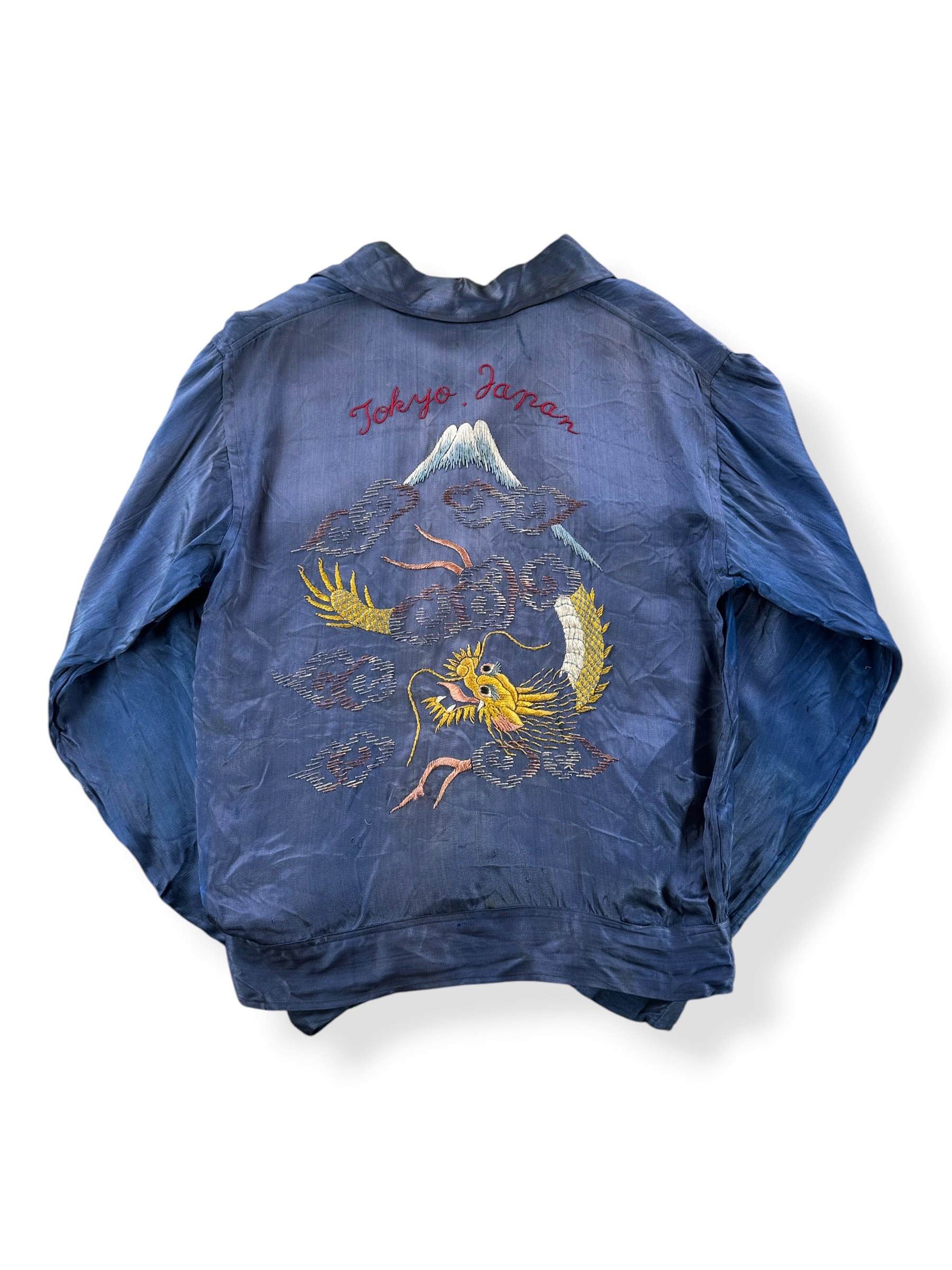 Back of Vintage 40s era Tokyo Japan Souvenir Shirt SZ M
