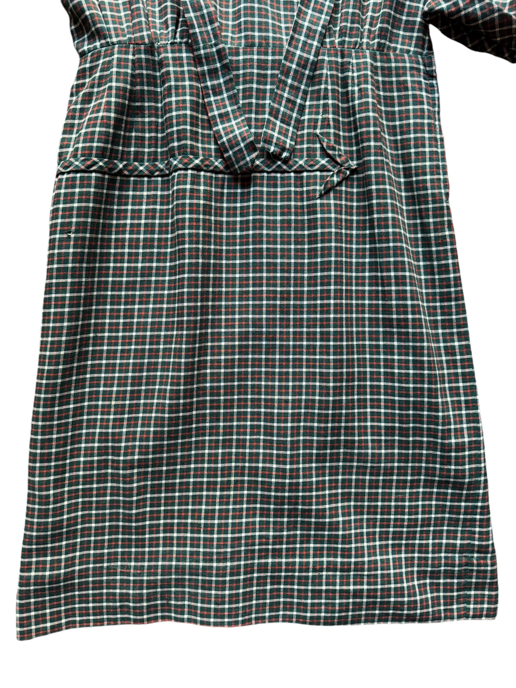 Skirt view of 1940s Plaid Viyella Wool Dress S-M