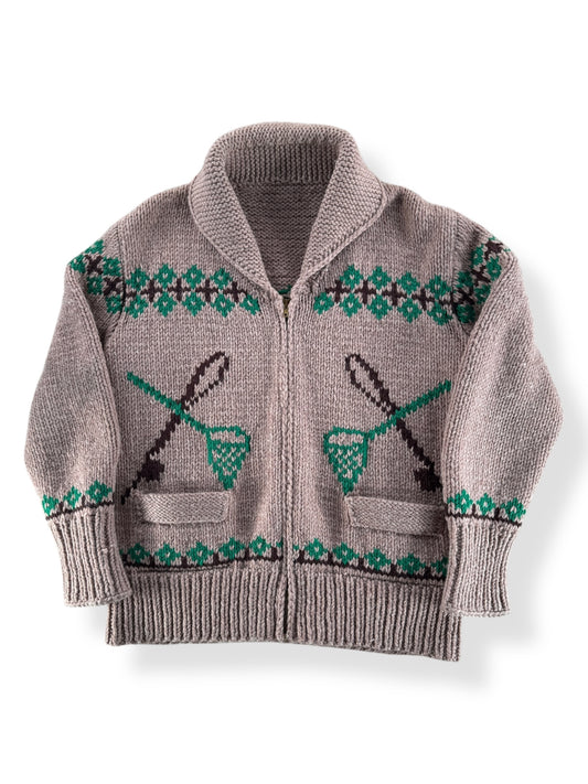 Front of Vintage Trout Cowichan Sweater SZ L