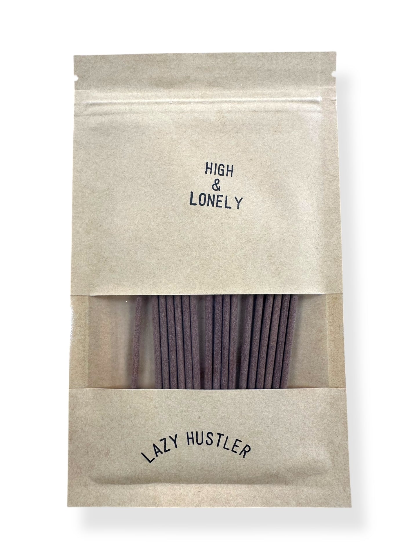 Front view of High & Lonely's Lazy Hustler Incense